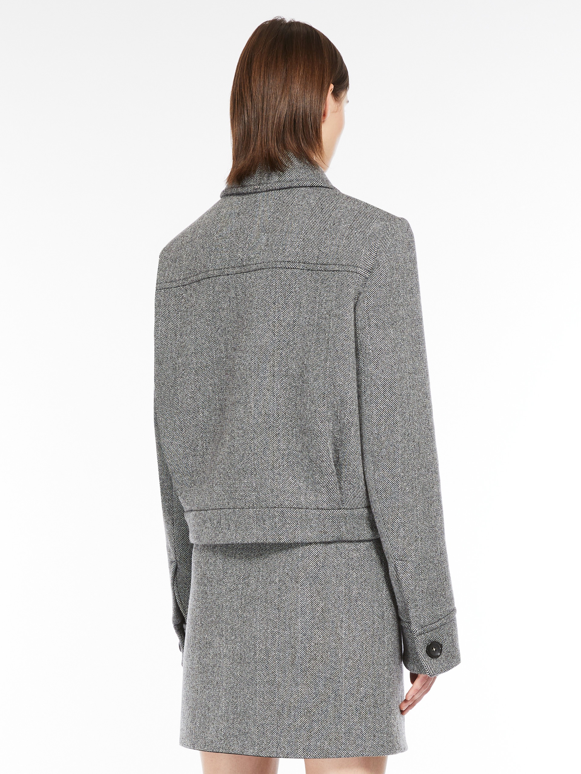 FRANCIA Short herringbone wool jacket - 4
