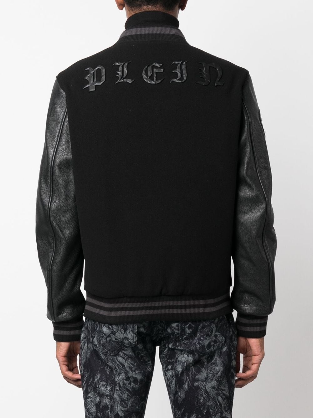 Gothic Plein logo-appliqué varsity jacket - 4