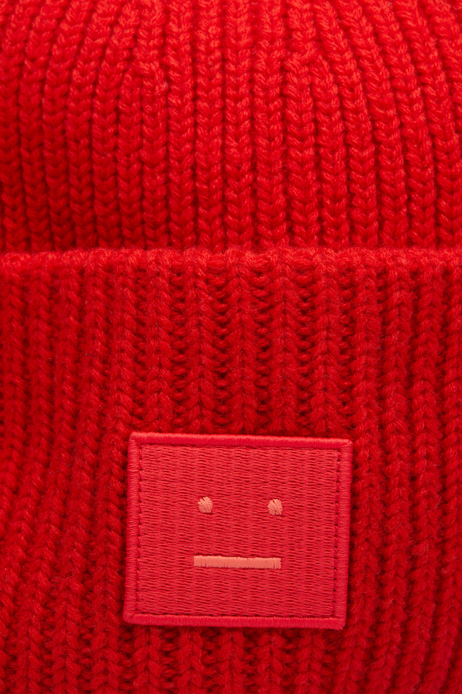 Rib knit beanie hat red - 3