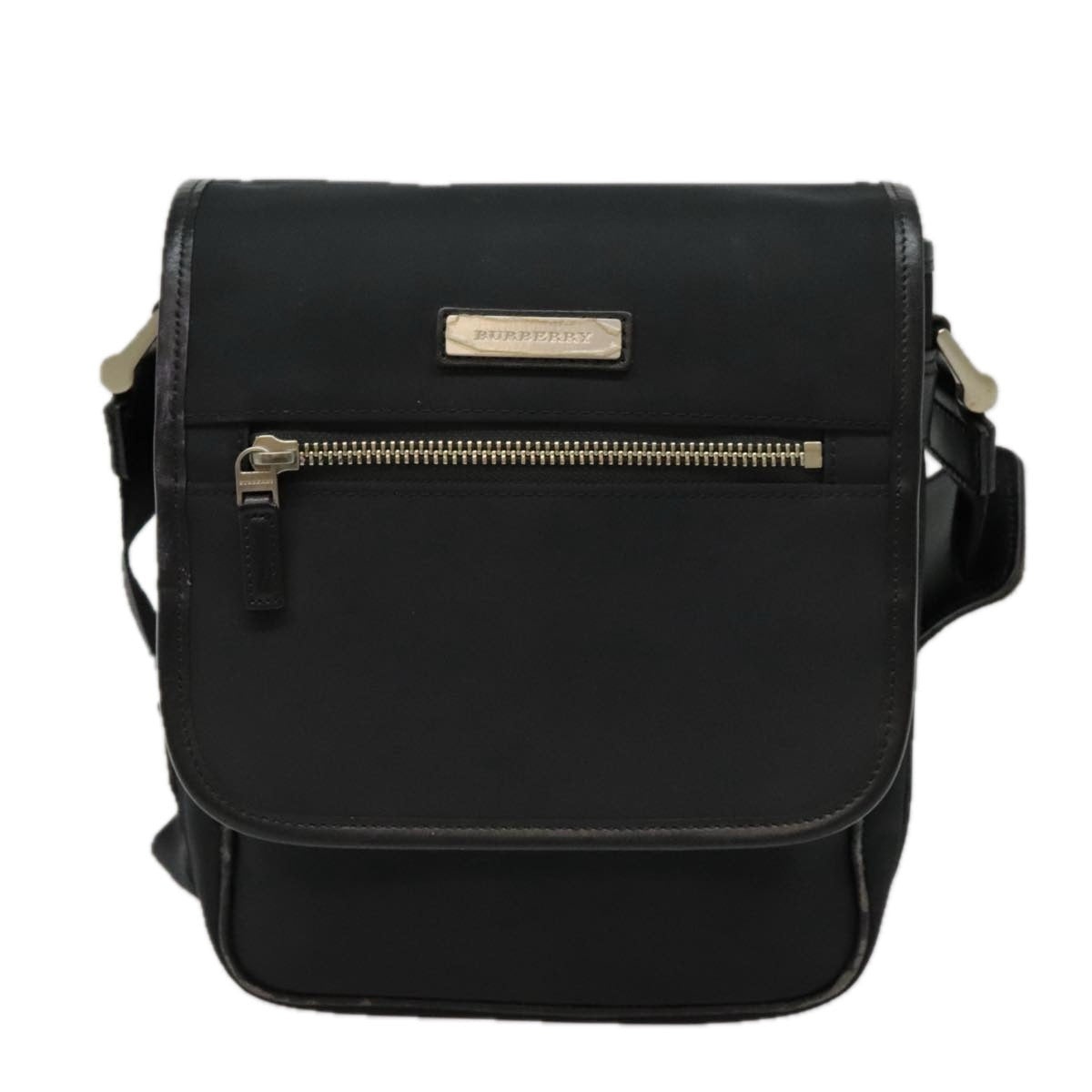 Burberry Shoulder Bag Nylon Leather Black Beige Silver - 2