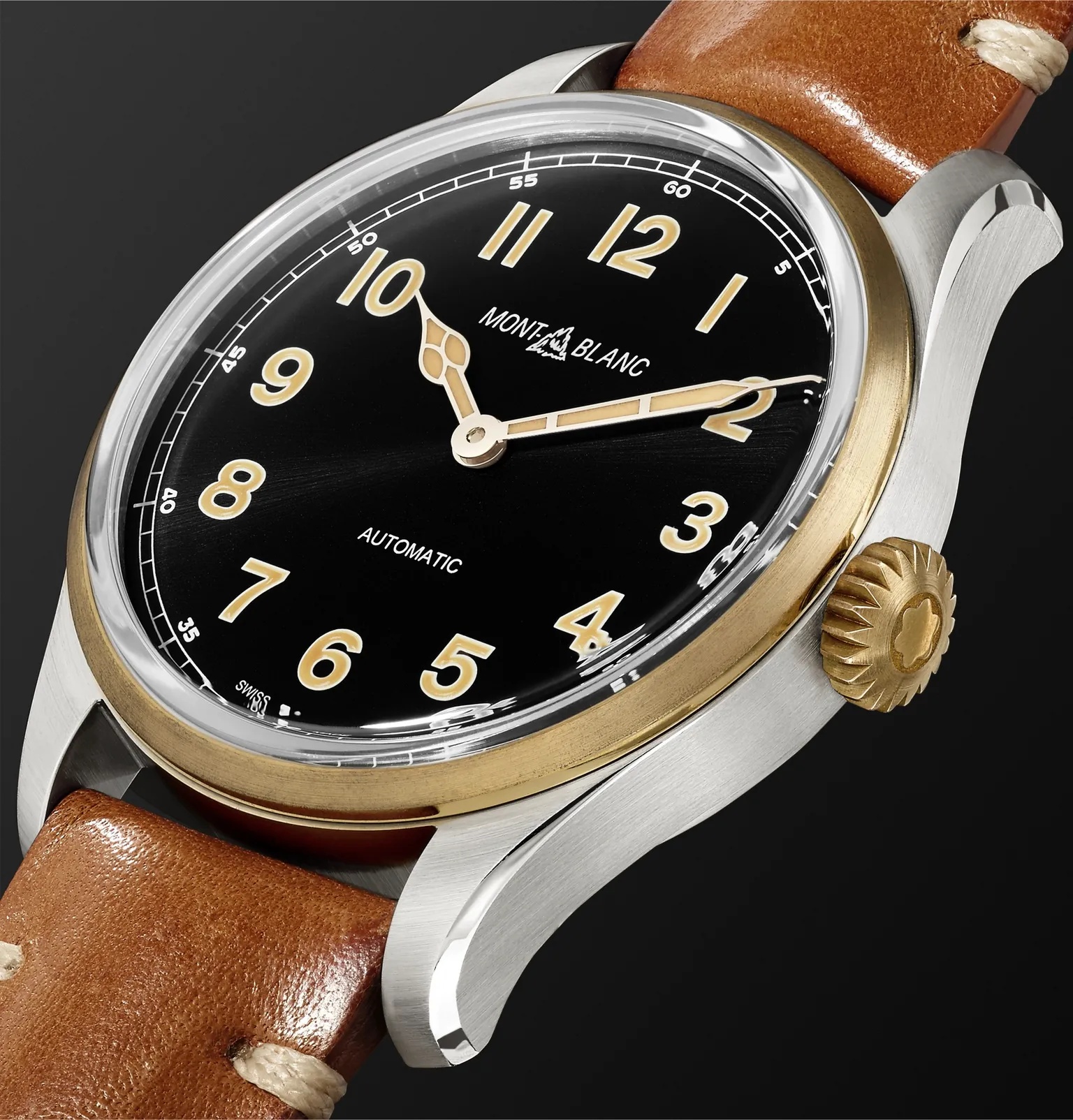 1858 Automatic 40mm Stainless Steel, Bronze and Leather Watch, Ref. No. 117833 - 4