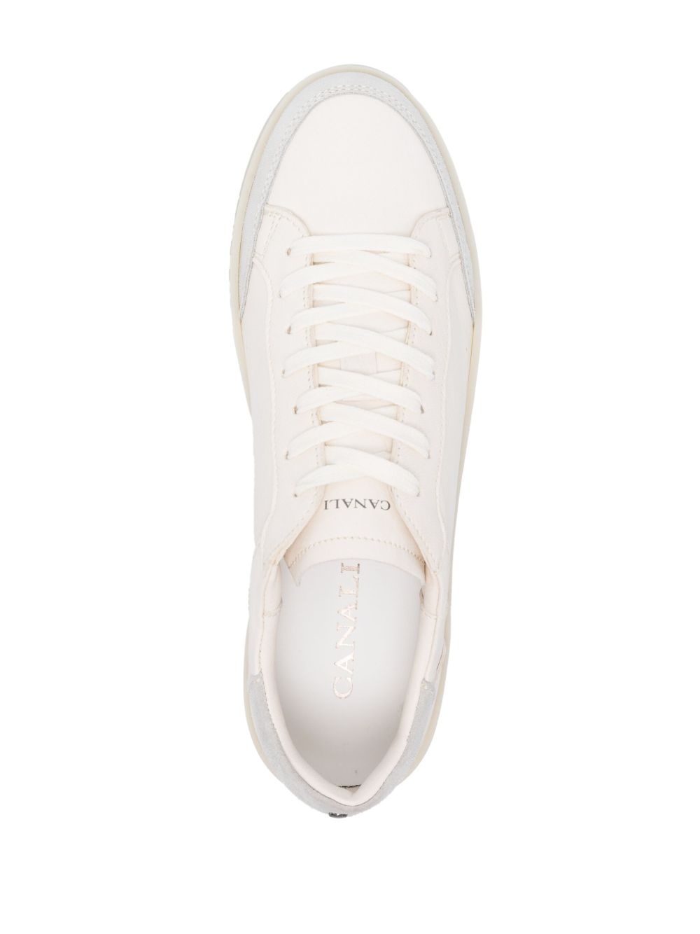 two-tone leather sneakers - 4