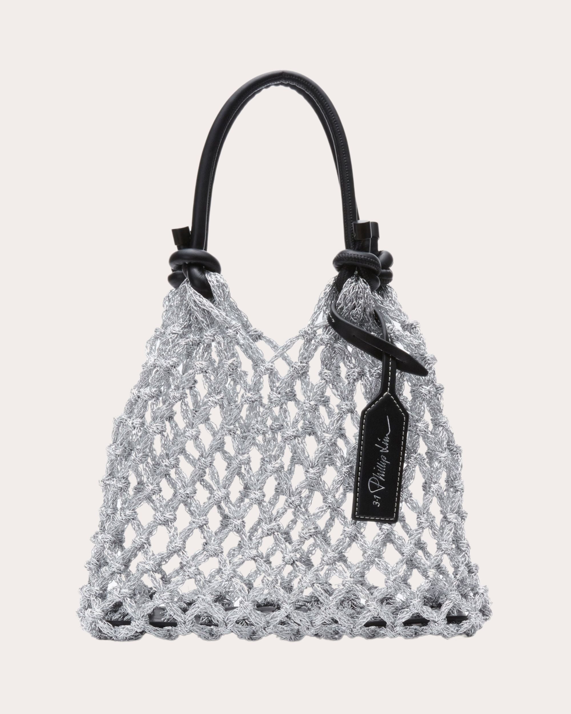 Mini Metallic Macramé Tote - 2
