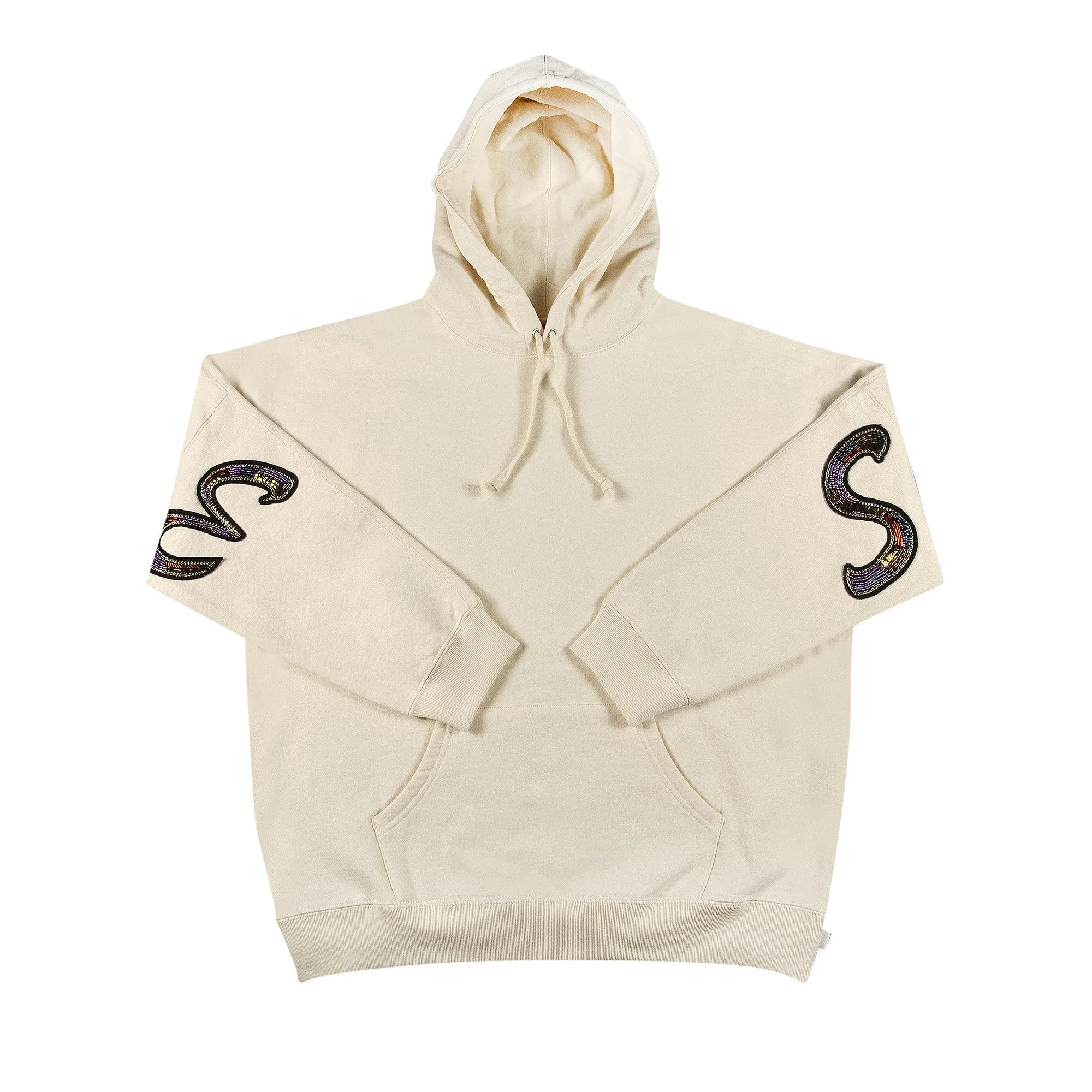 Supreme Beaded Hooded Sweatshirt 'Natural' - 1