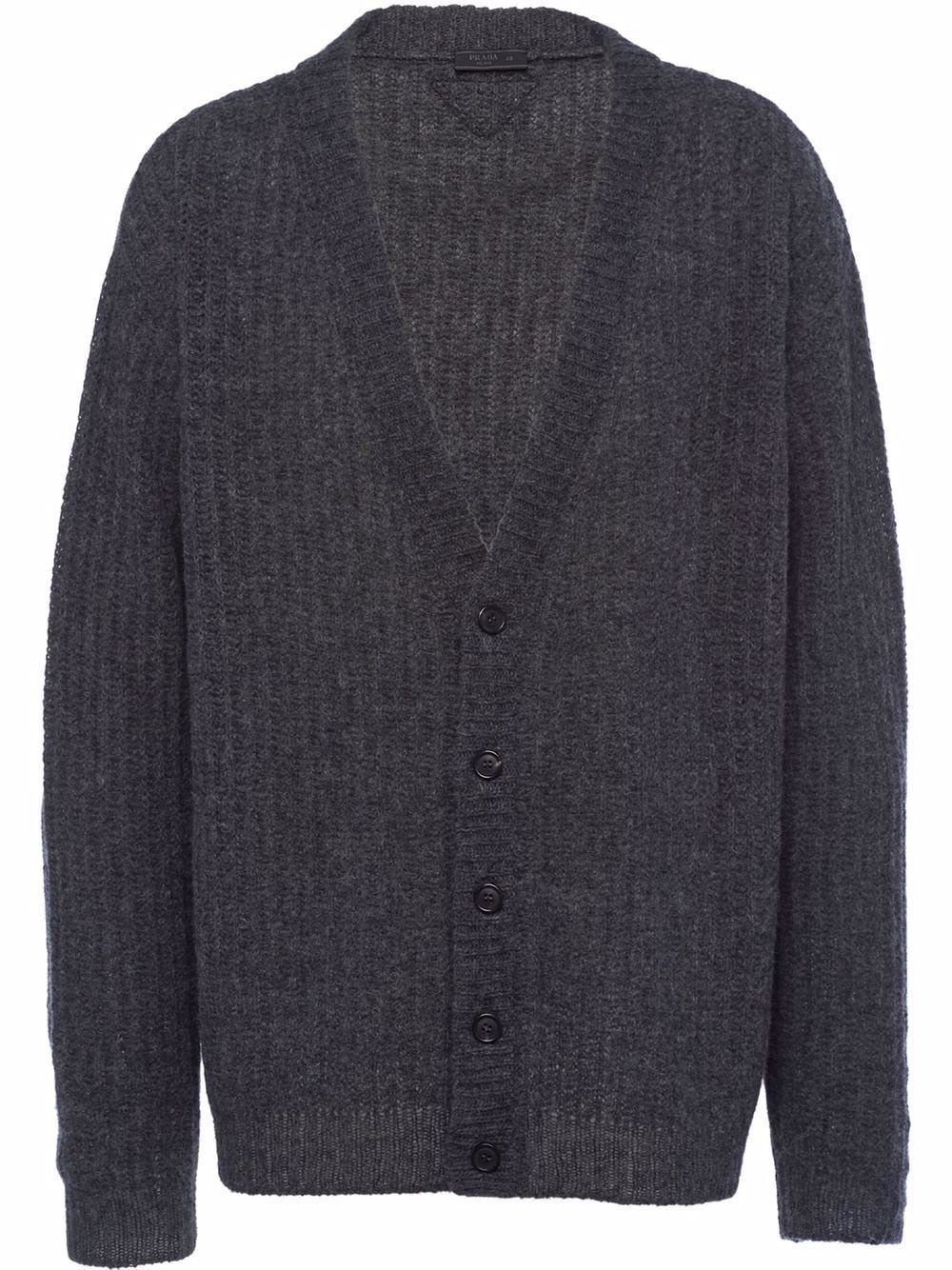 ribbed wool cardigan - 1