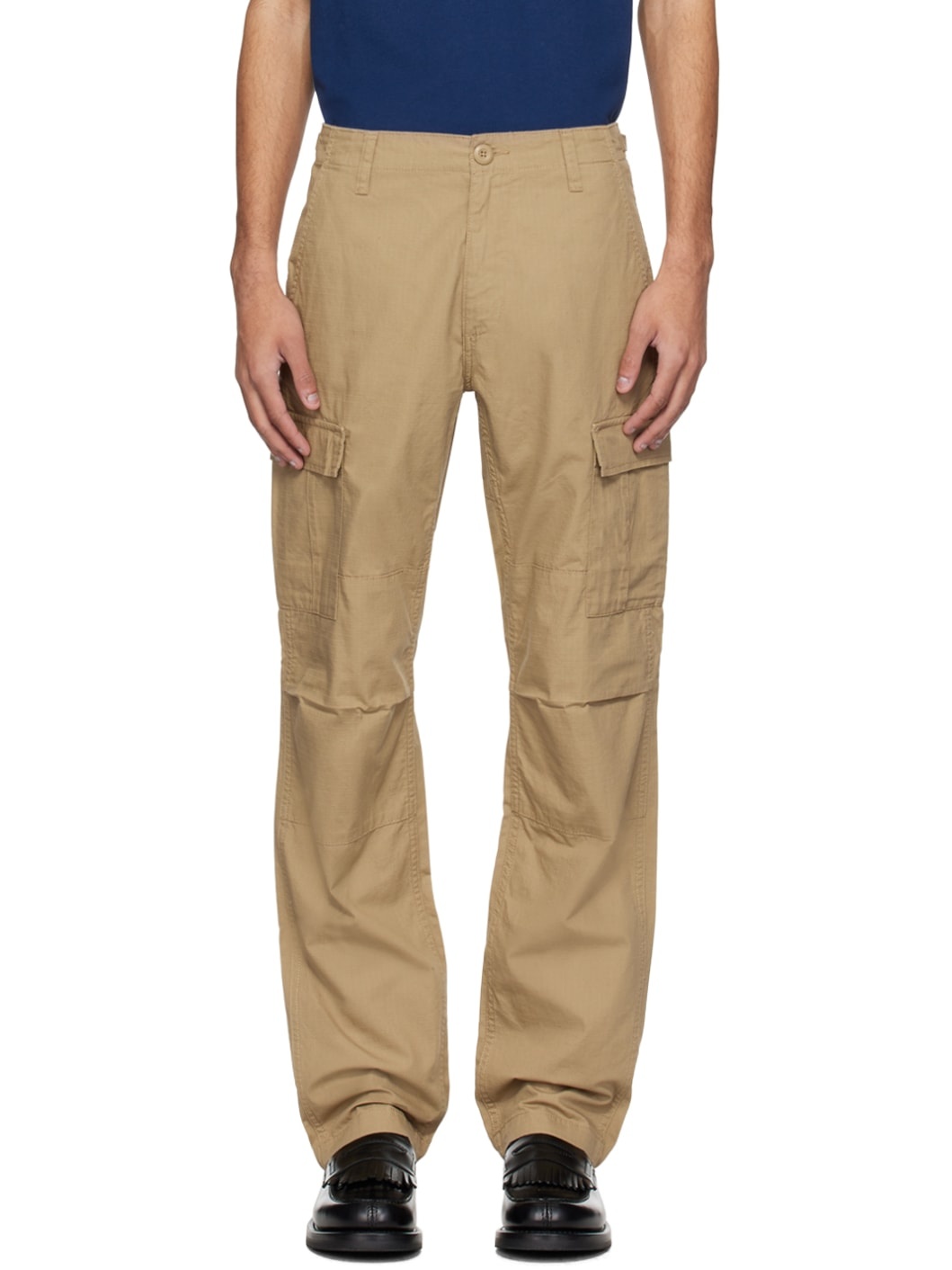Beige Aviation Cargo Pants - 1