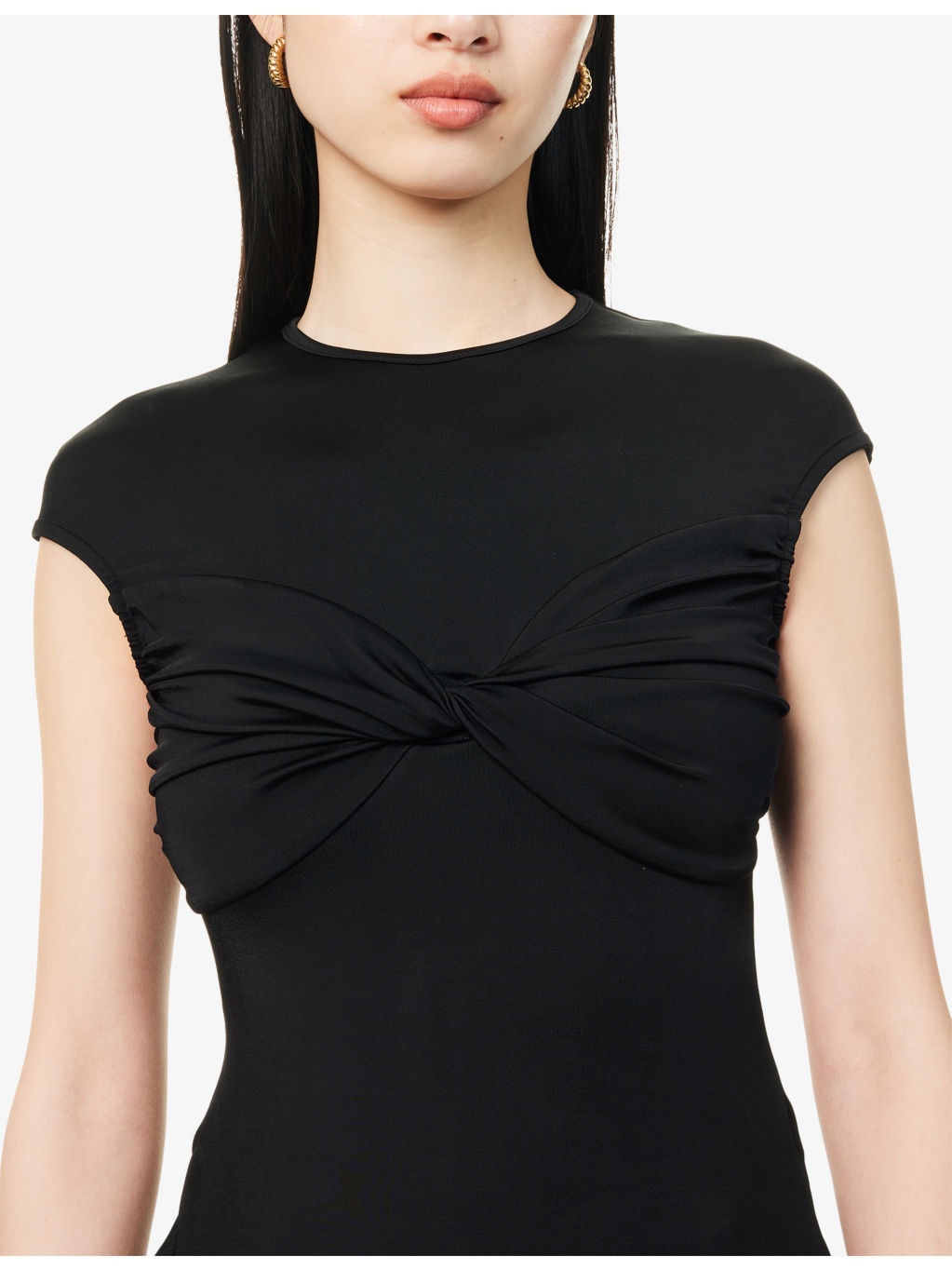 Paola Twist-Front Stretch-Jersey Top - 5