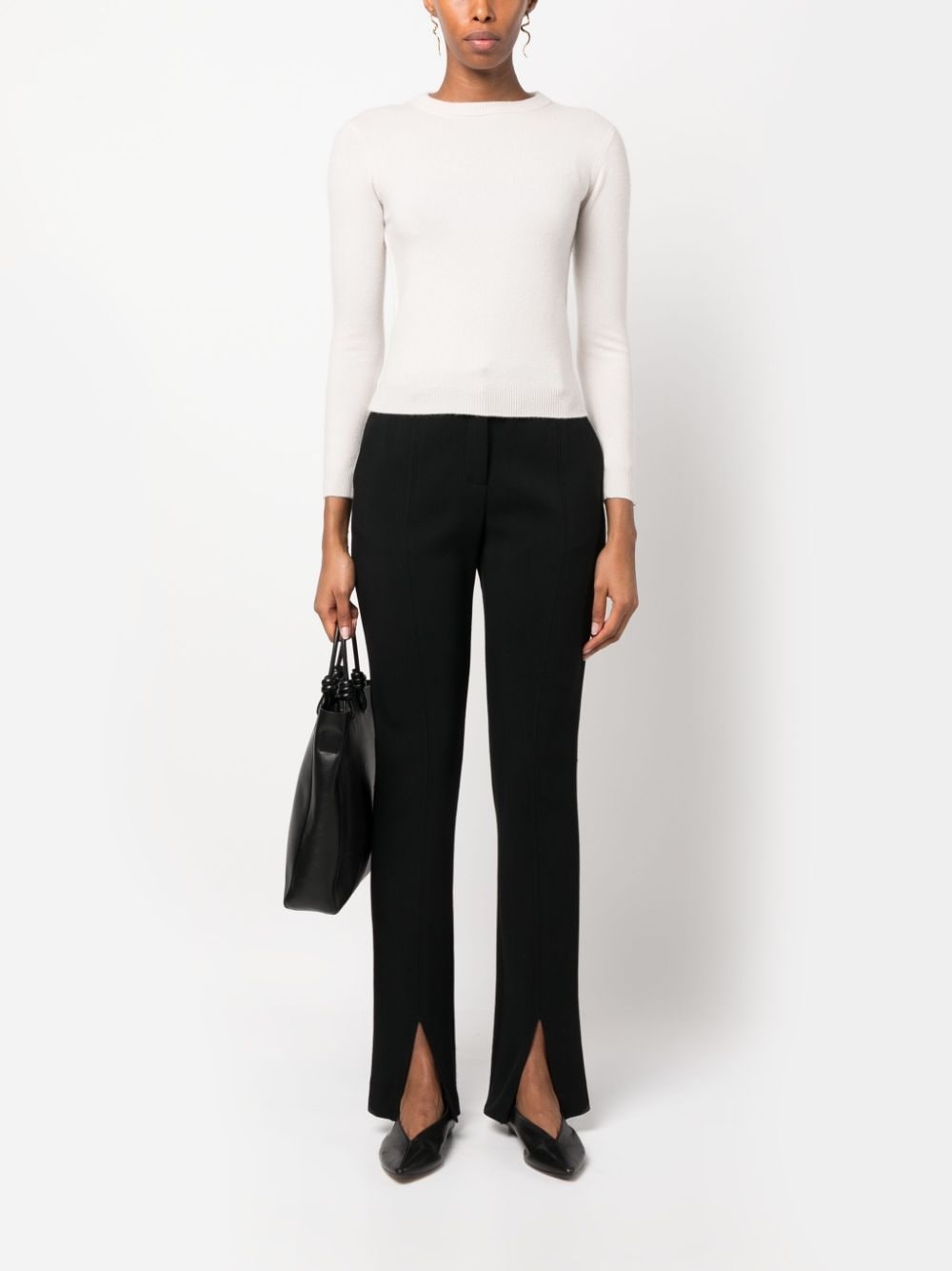round-neck cropped jumper - 2