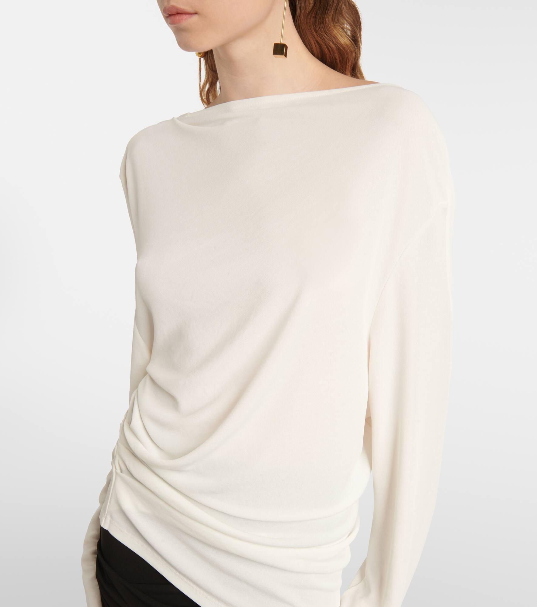 Croisière draped open-back crêpe jersey top - 4