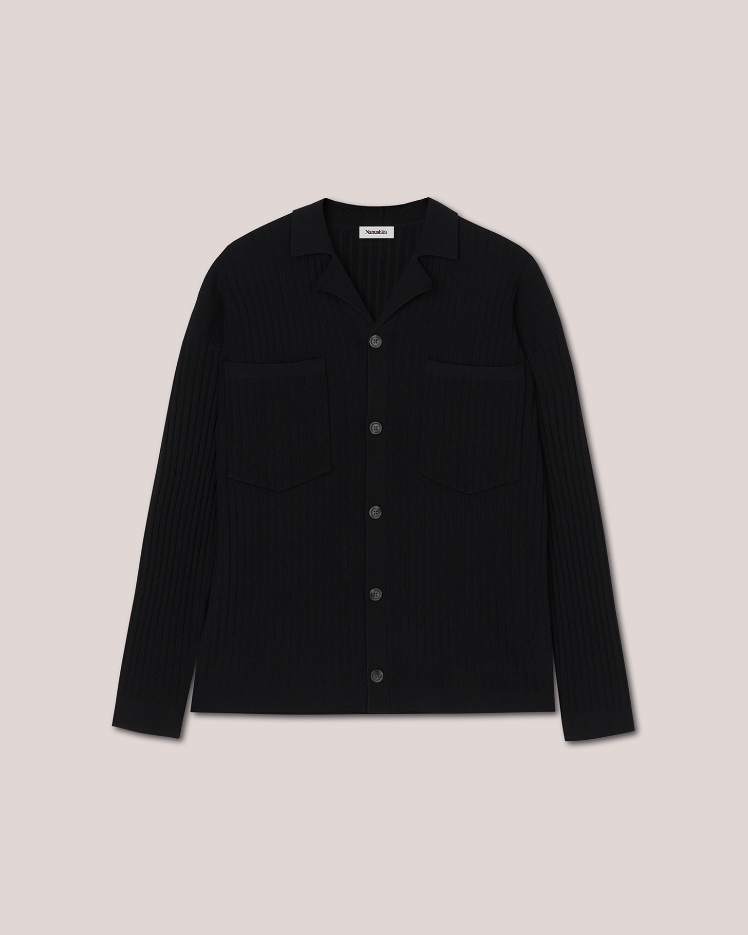 TORBEN - Viscose rib long sleeve - Black - 1