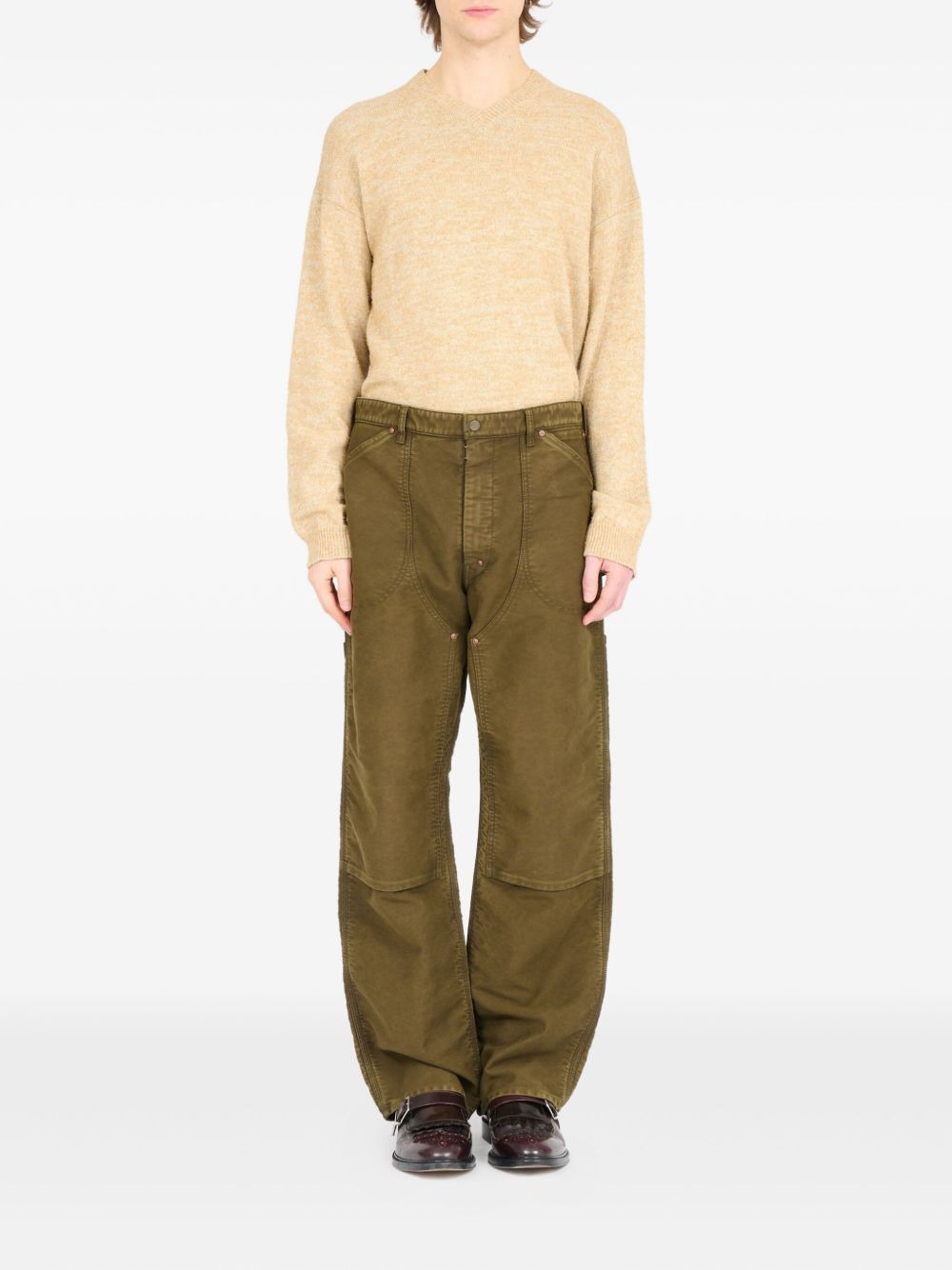 patch cotton trousers - 2