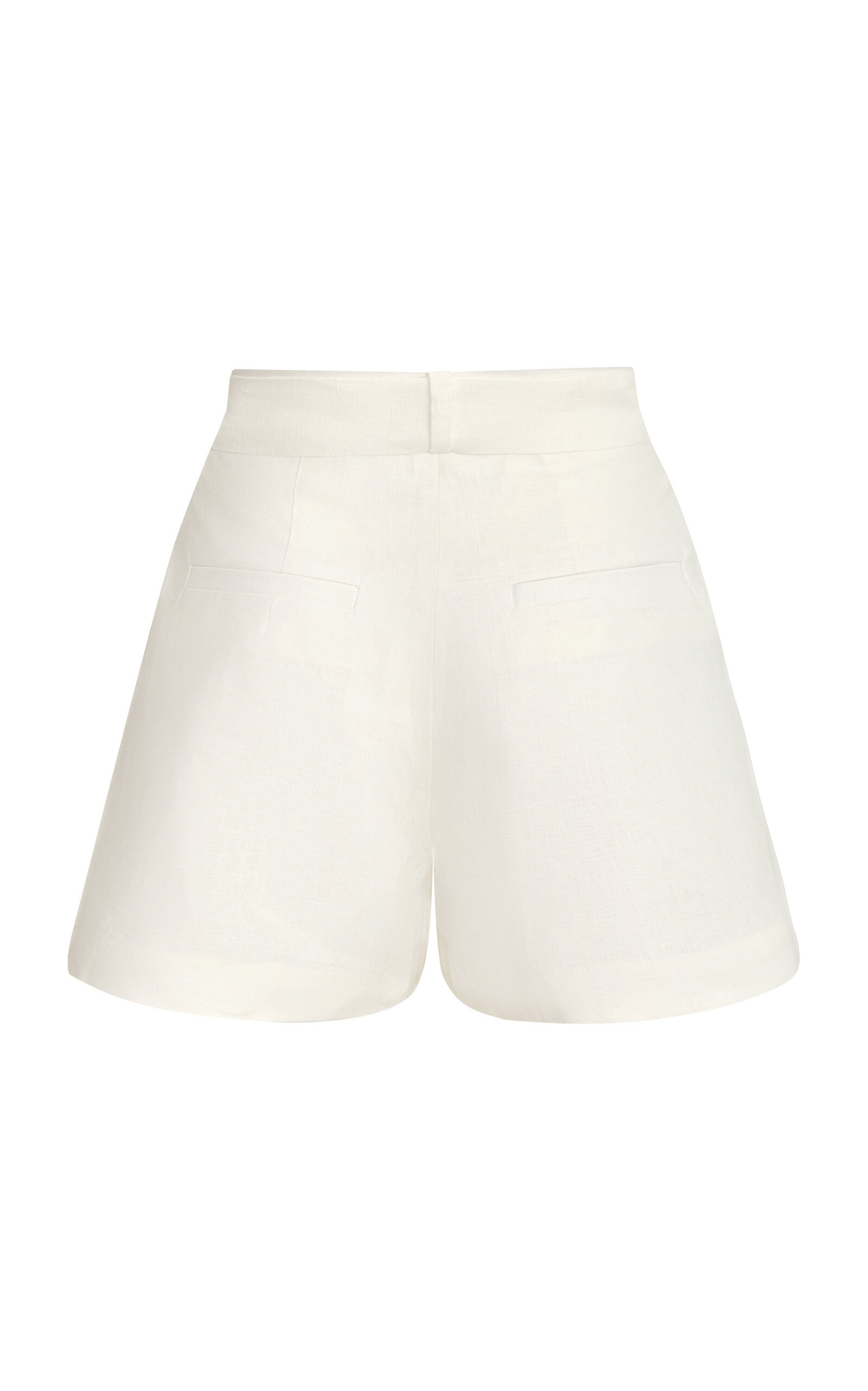 Encantamiento Natural Belted Linen Shorts off-white - 4