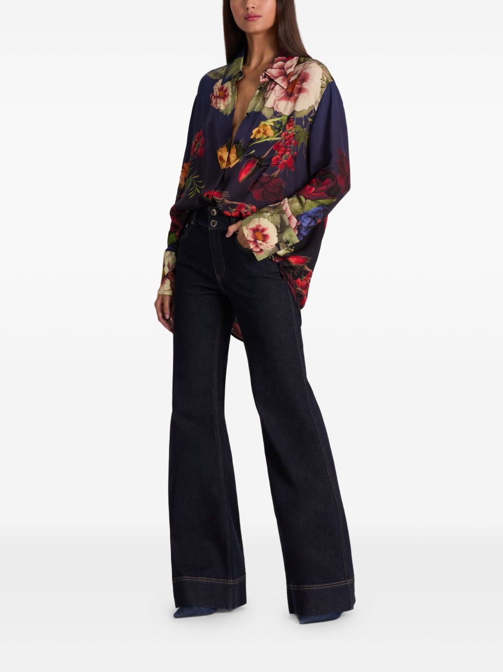Finely floral button-down shirt - 3