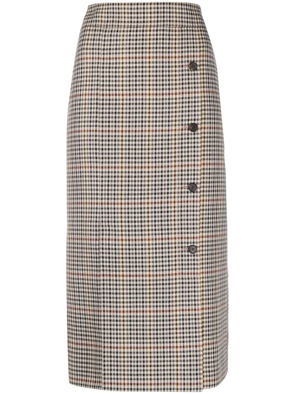 check-pattern pencil skirt - 1