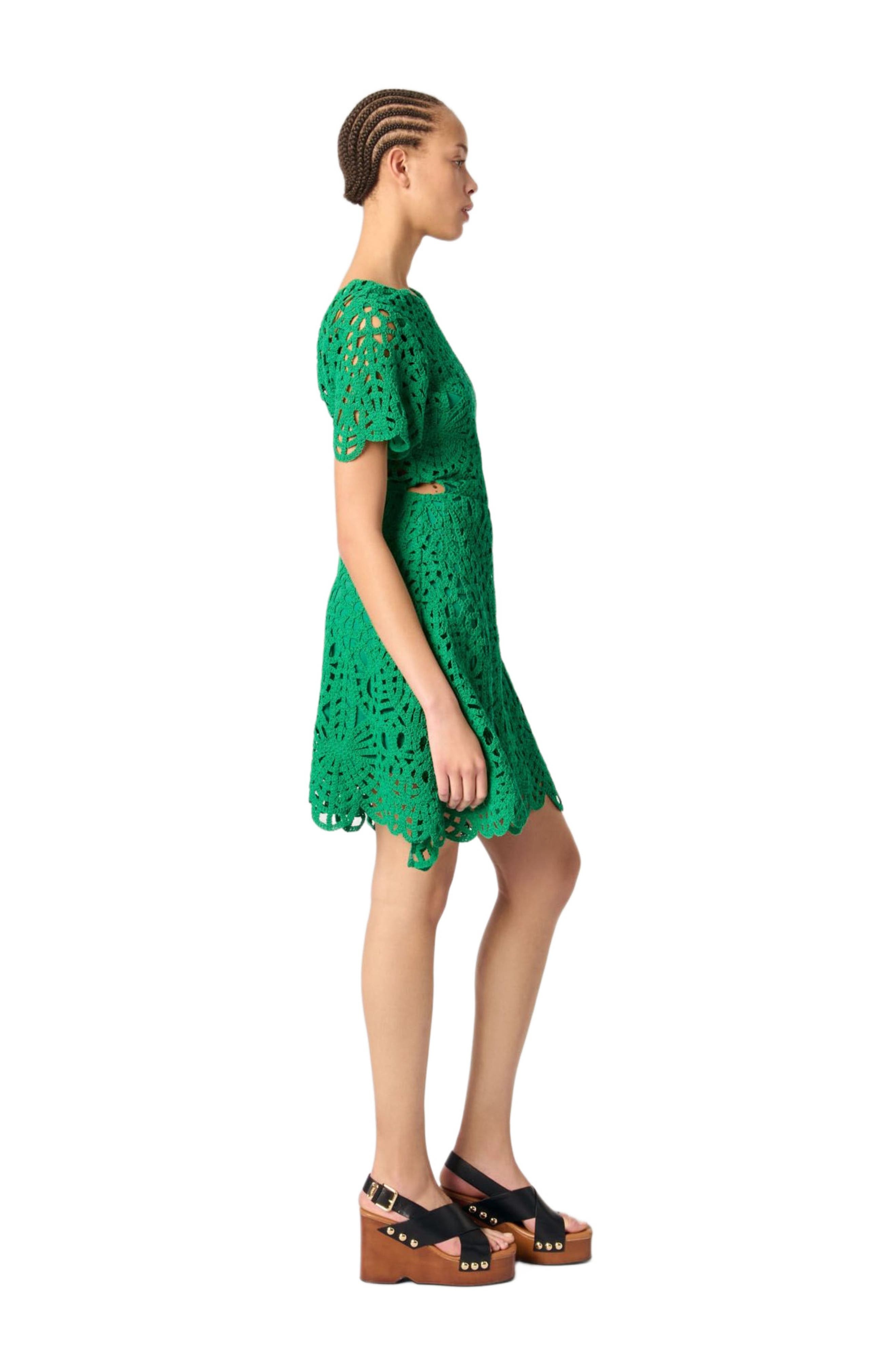 maje Short crochet dress in Green at Nordstrom - 3