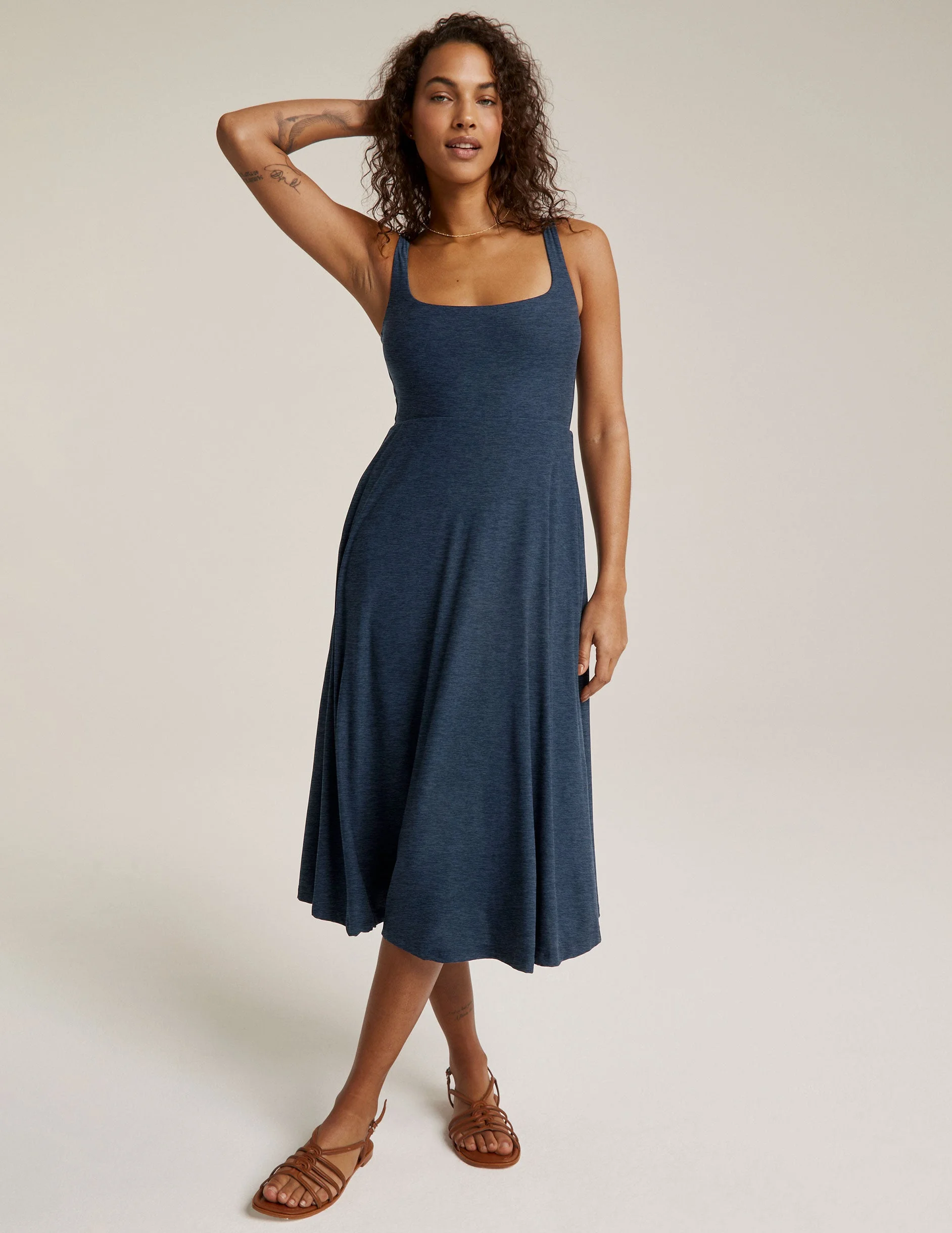 Featherweight At The Ready Square Neck Dress - 1