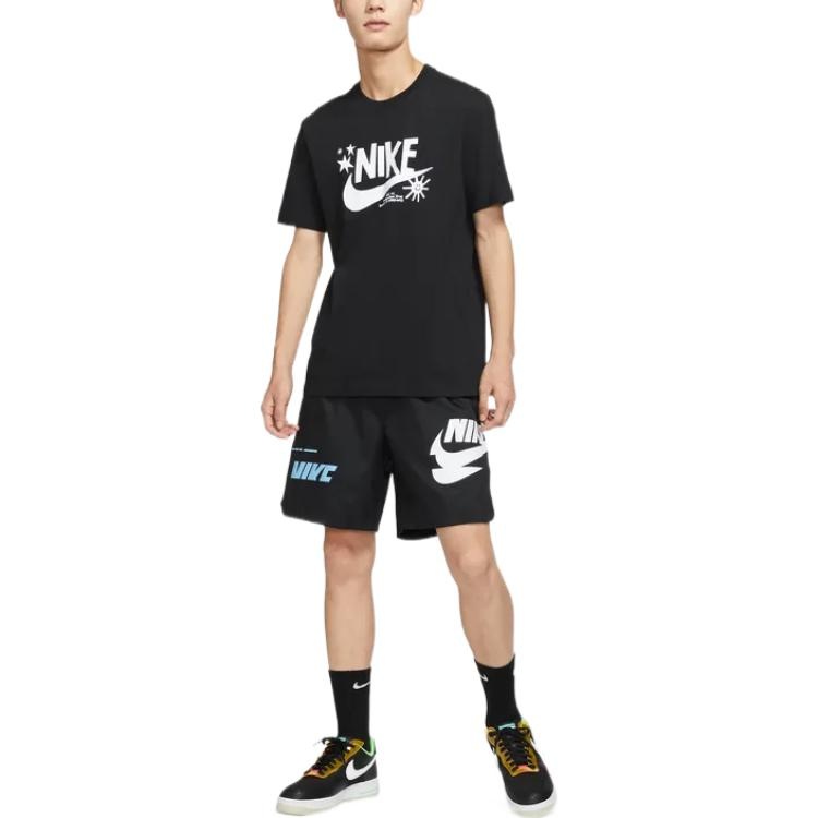 Nike Front Logo Short Sleeves Tee 'Doodle Logo Black White' DR7808-010 - 3