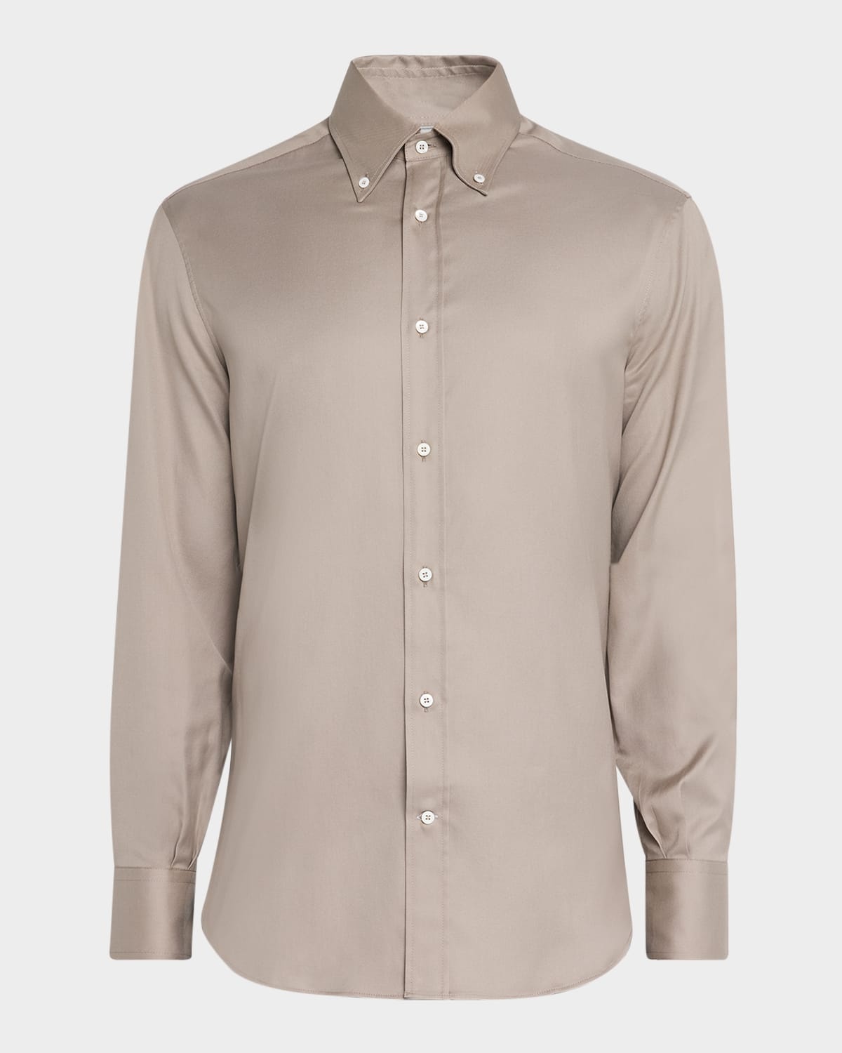 Men's Cotton Twill Casual Button-Down Shirt - 1