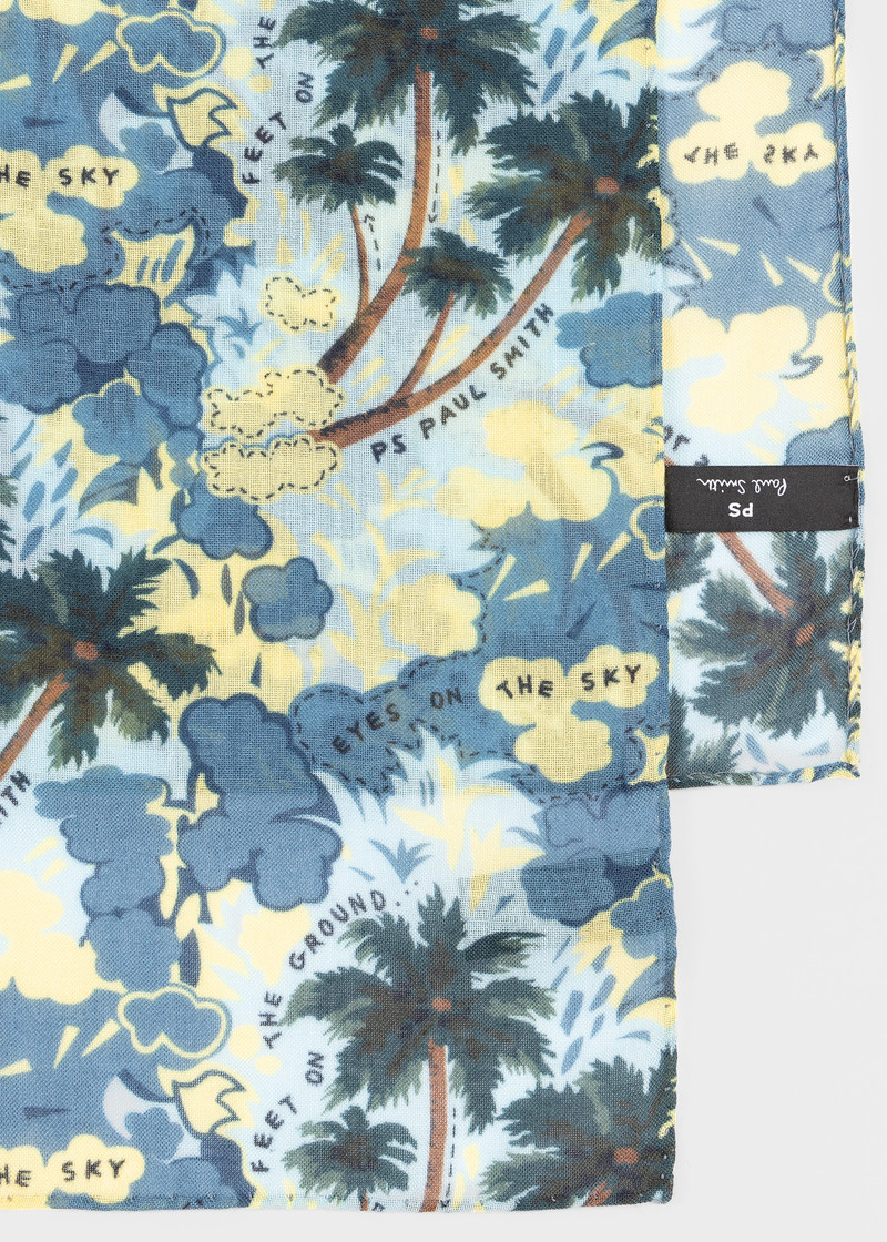 Paul Smith Blue 'Eyes On The Sky' Print Scarf outlook