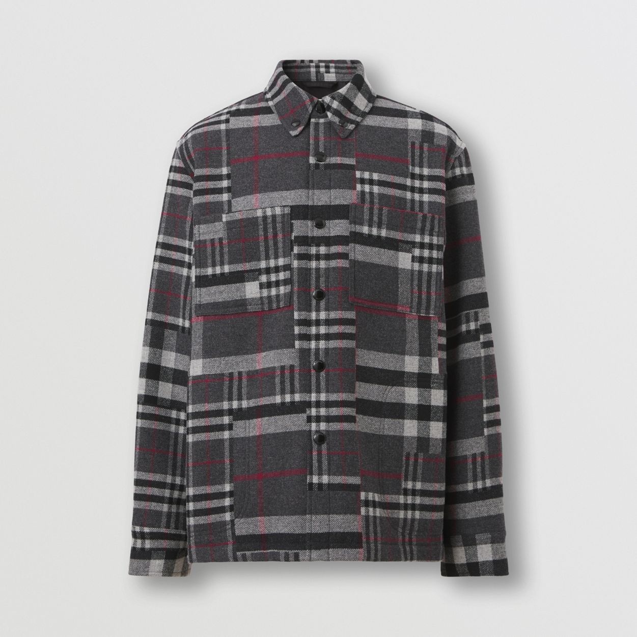 Patchwork Check Wool Overshirt - 1