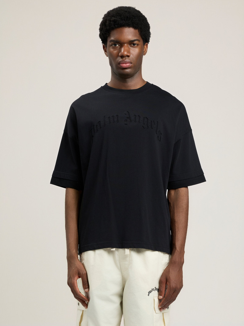 Curved Logo Loose Double T-Shirt 3