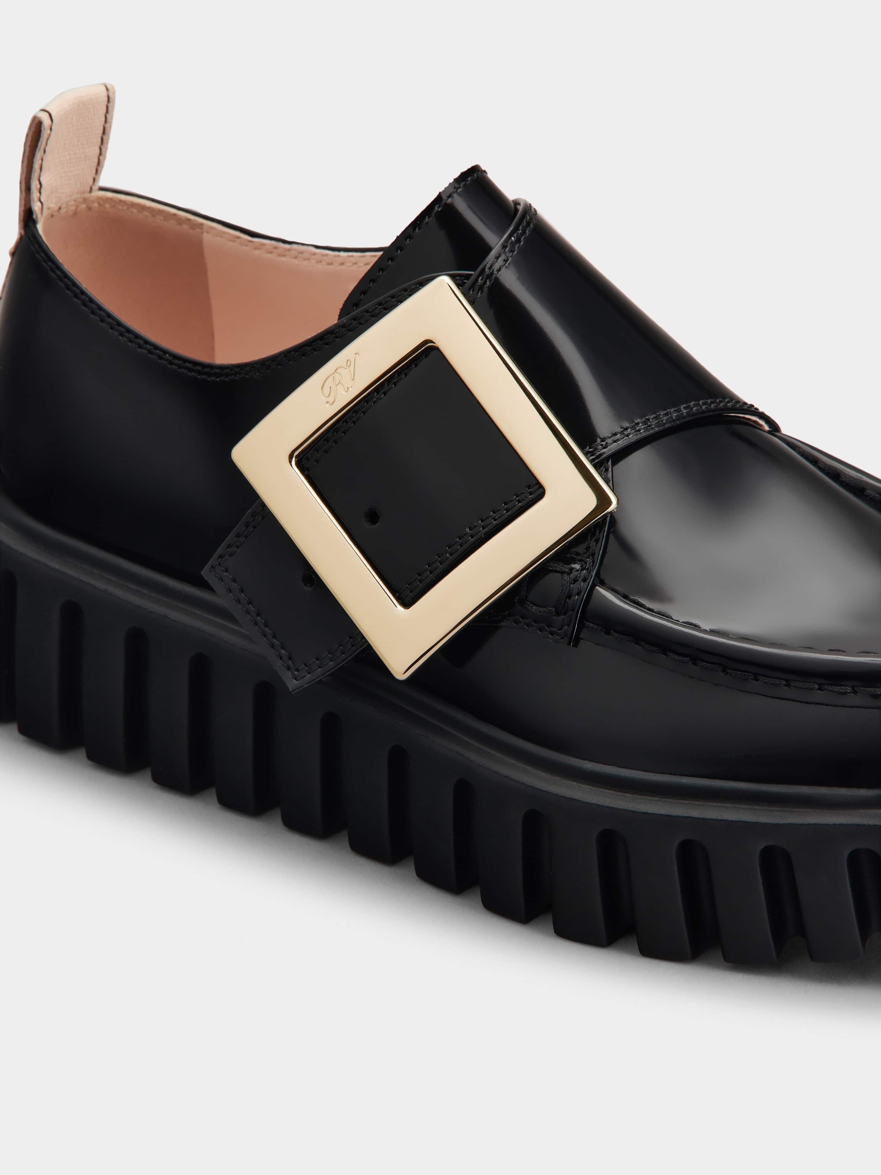 Viv' Go-Thick Metal Buckle Loafers in Leather - 8