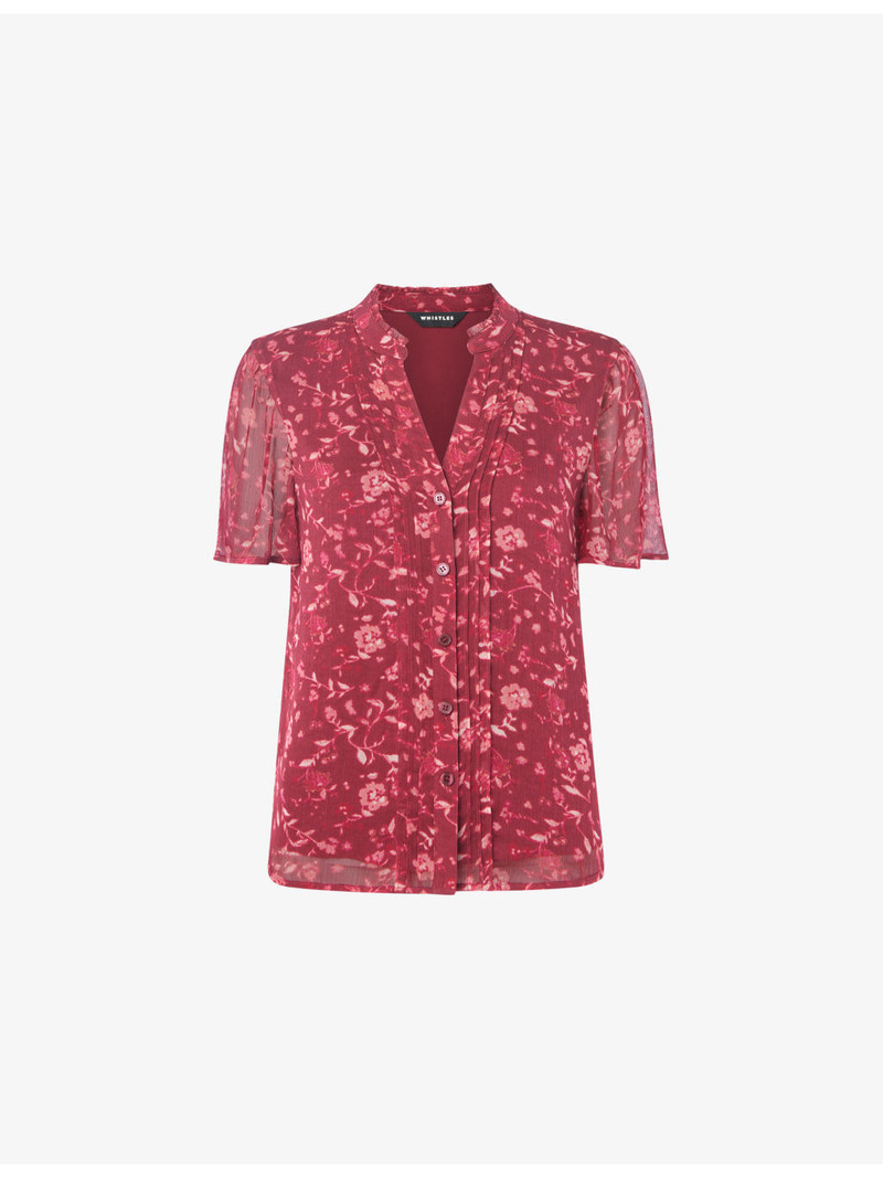 Floral-Print V-Neck Woven Blouse 1