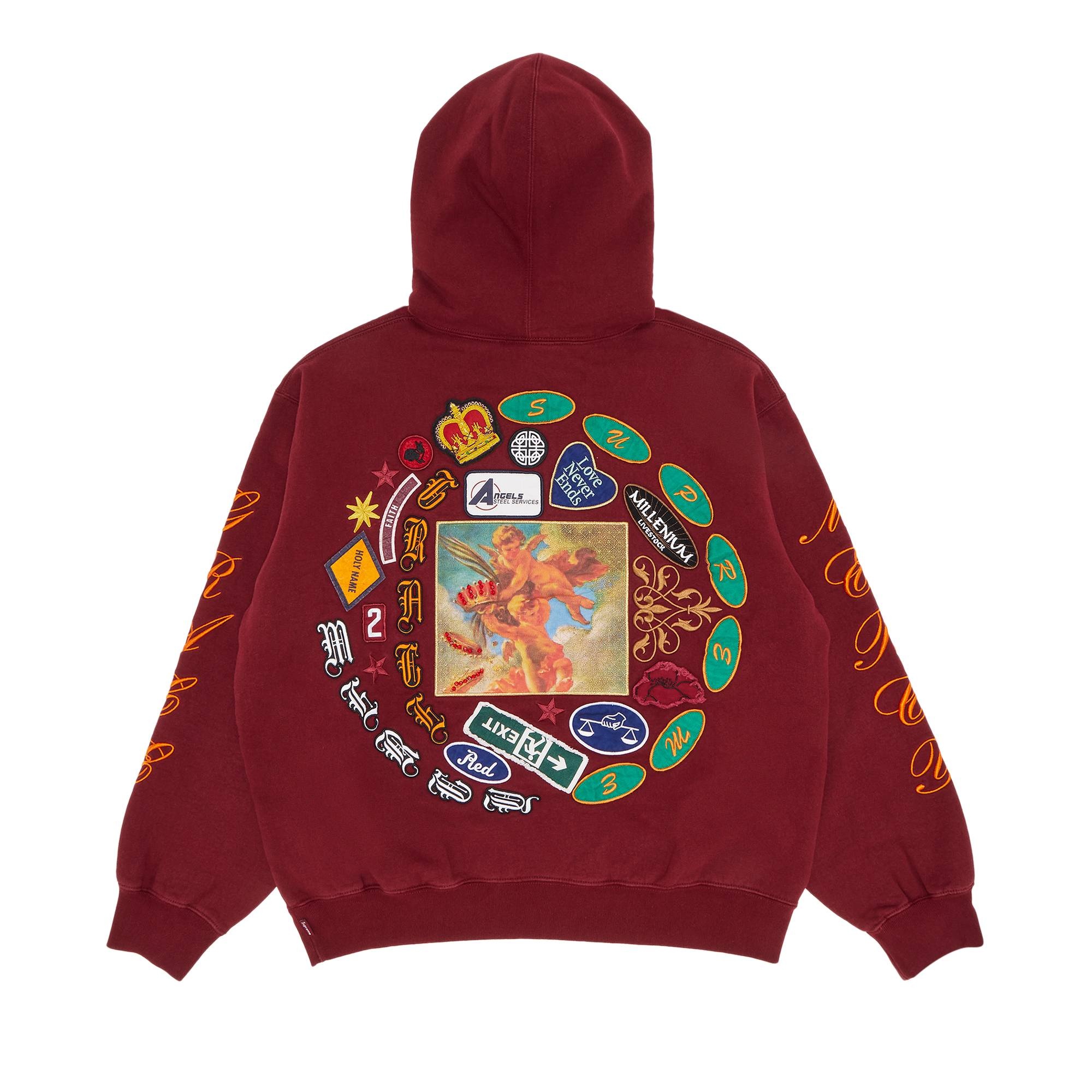 Supreme Patches Spiral Hooded Sweatshirt 'Cardinal' - 2