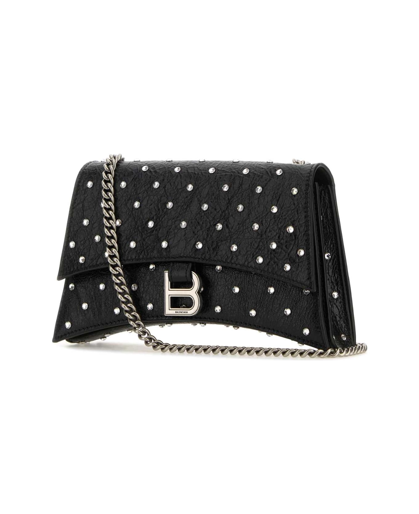 Black Leather Crush Xs Shoulder Bag - 2