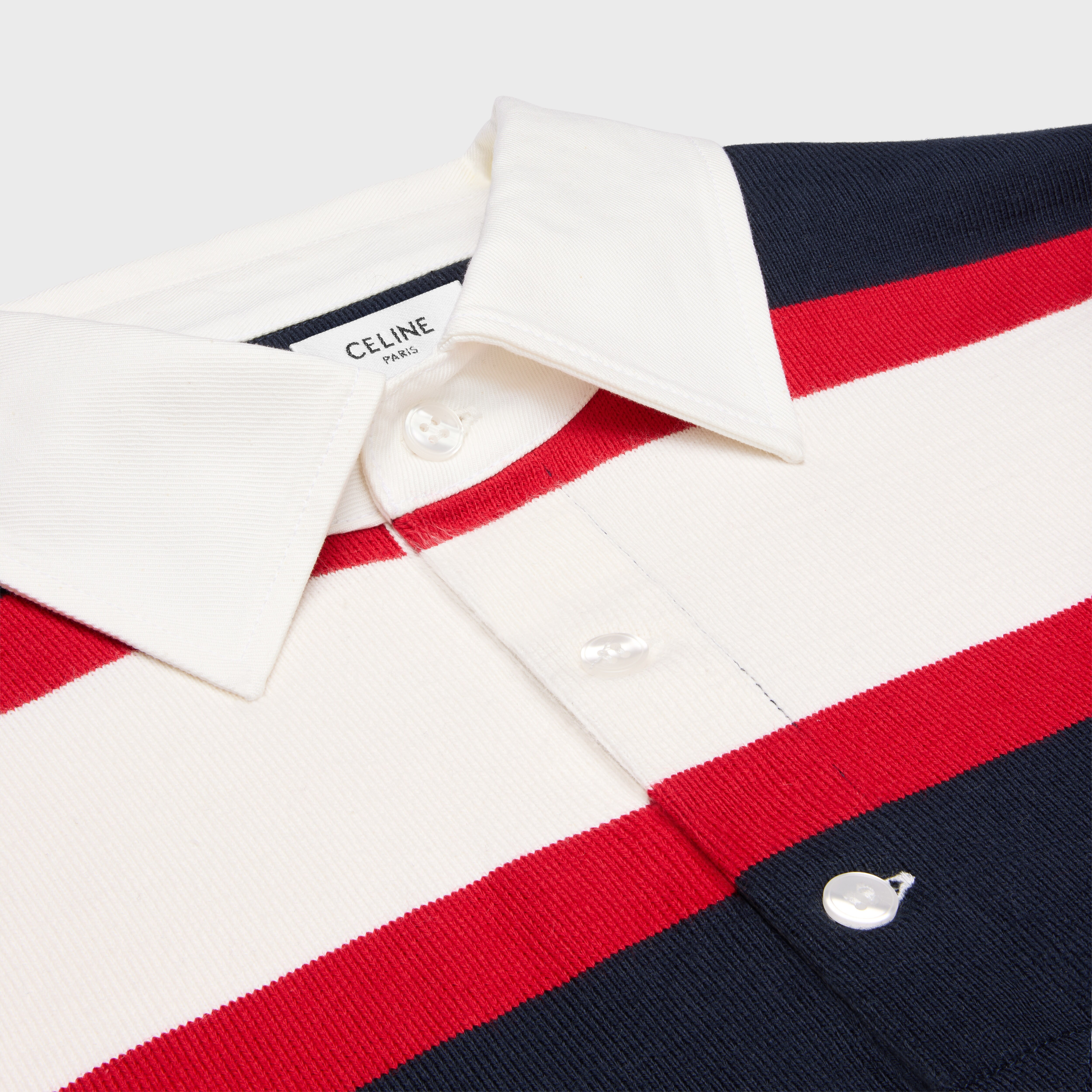 blason rugby polo shirt in striped jersey - 3