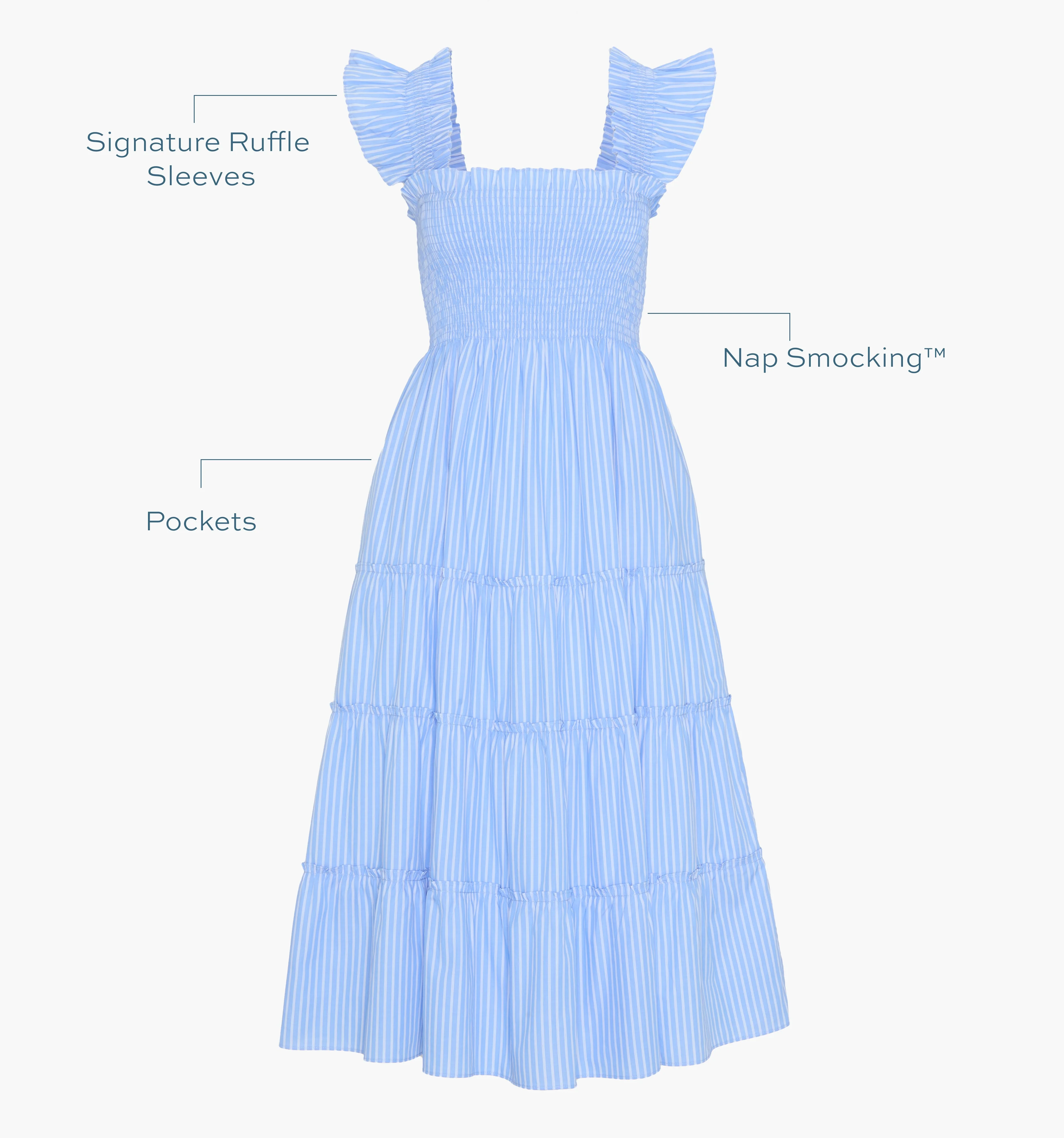 The Ellie Nap Dress - Blue Stripe - 1