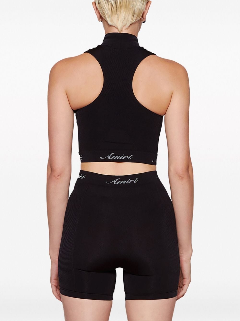 logo-print crop top - 5
