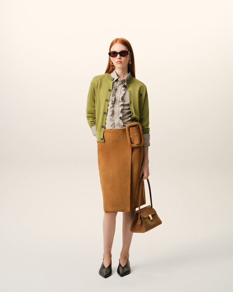 AMI Paris GREEN WOOL CREWNECK AMI DE COEUR CARDIGAN outlook