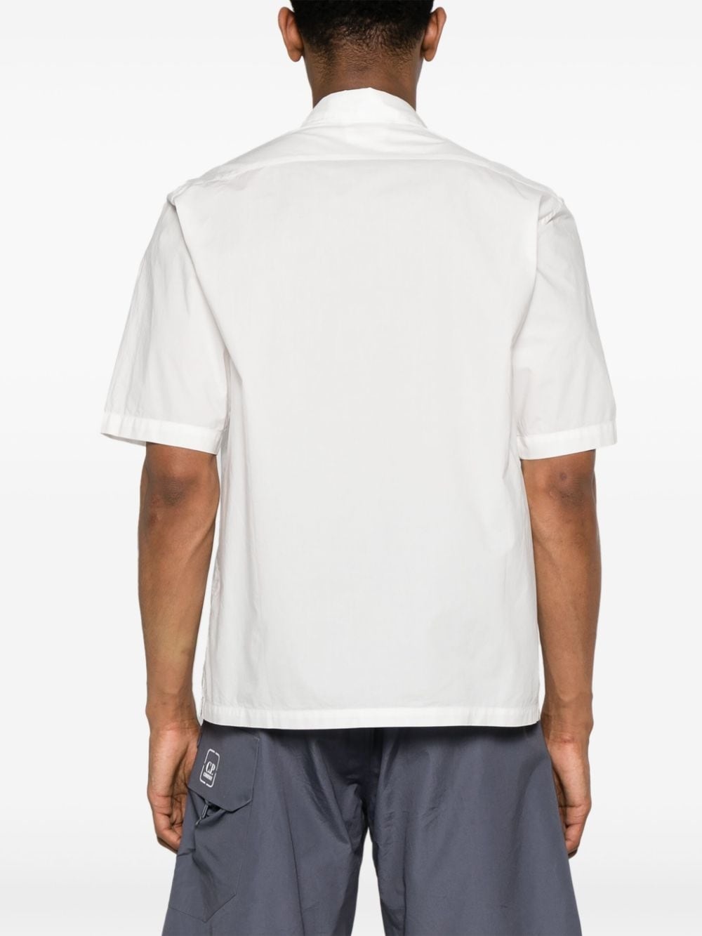 logo-embroidered cotton shirt - 4