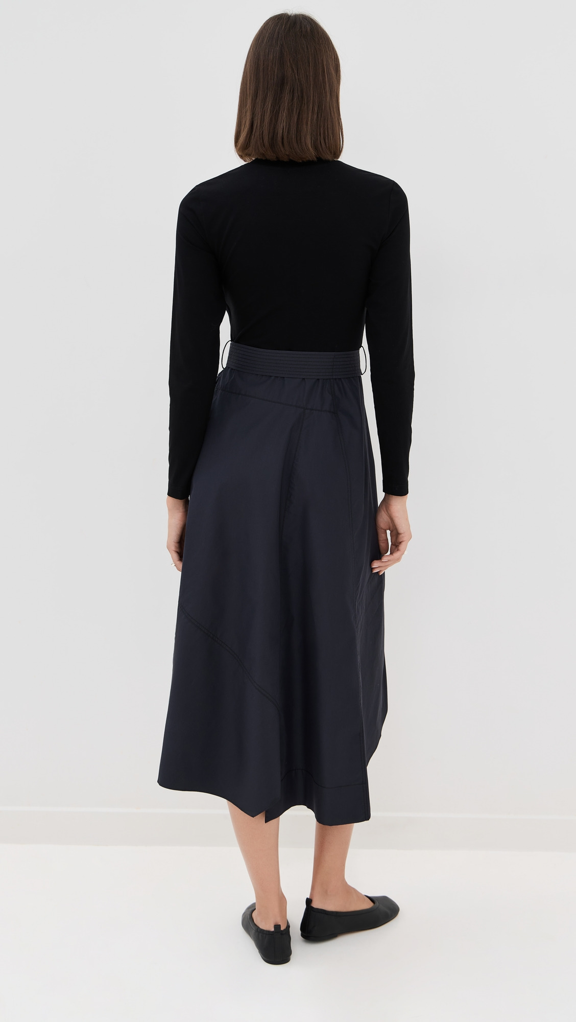 Long Sleeve T-Shirt Combo Dress - 2