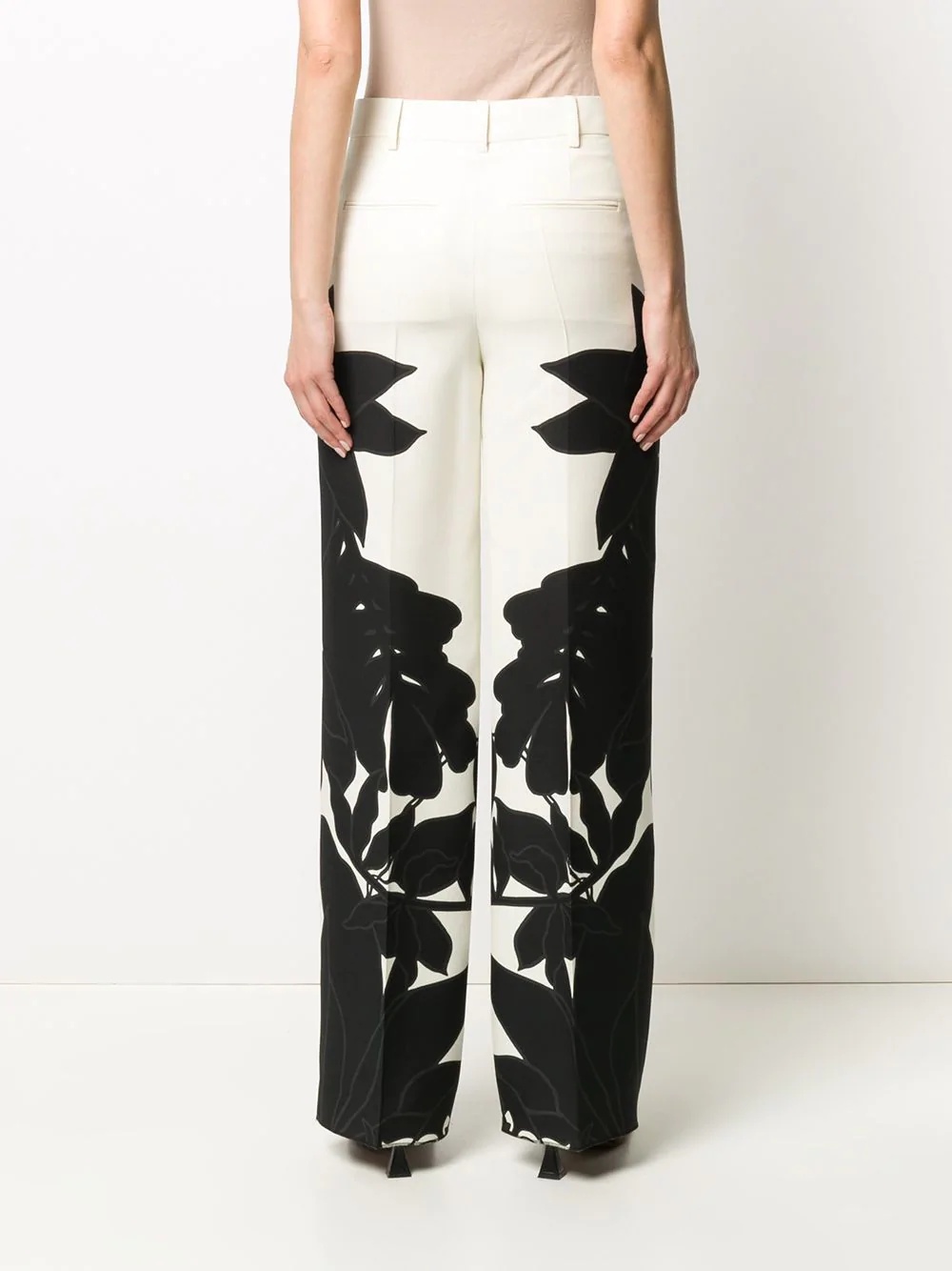 floral-print high-waisted trousers - 4