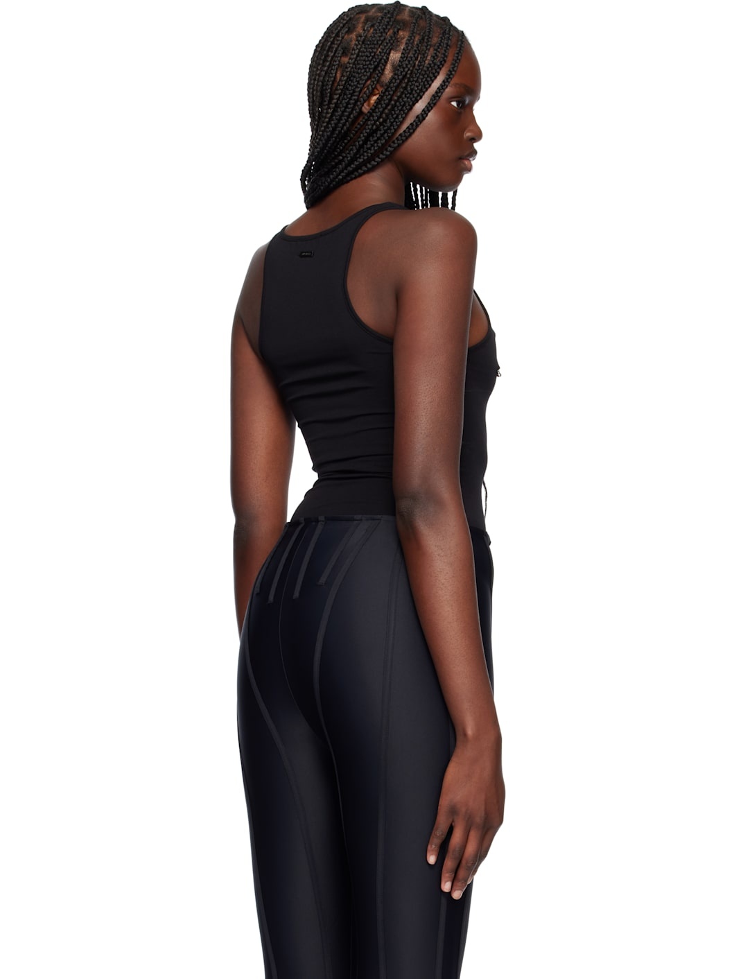 Black Pierced Tank Bodysuit - 3