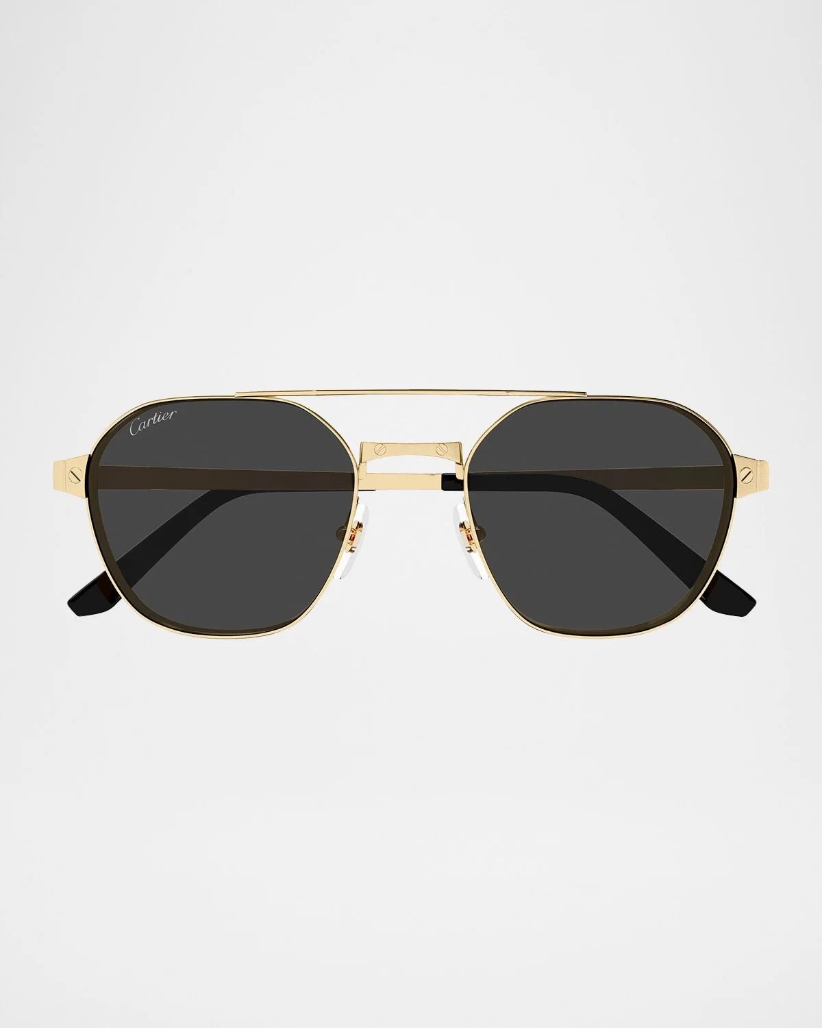 Men's Double-Bridge Metal Aviator Sunglasses - 1