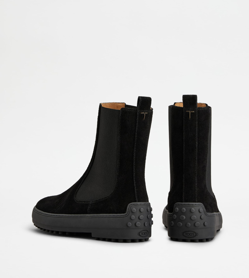 Tod's WINTER GOMMINO ANKLE BOOTS IN SUEDE - BLACK outlook