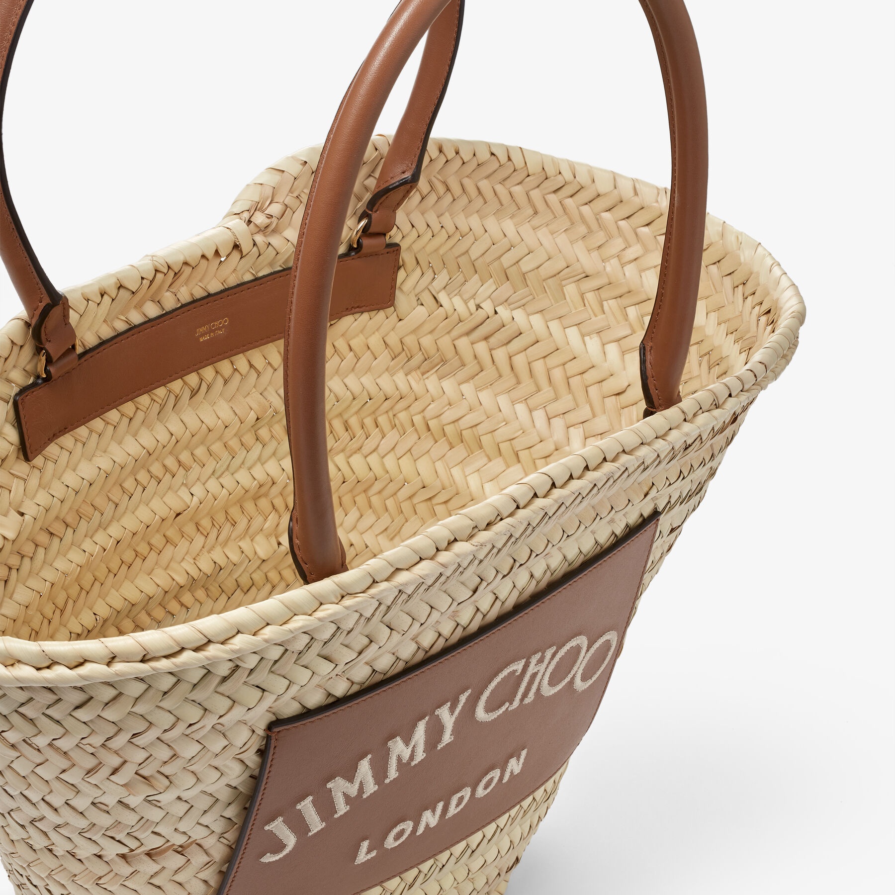 Beach Basket M
Natural Raffia and Leather Basket Bag with Jimmy Choo Embroidery 3
