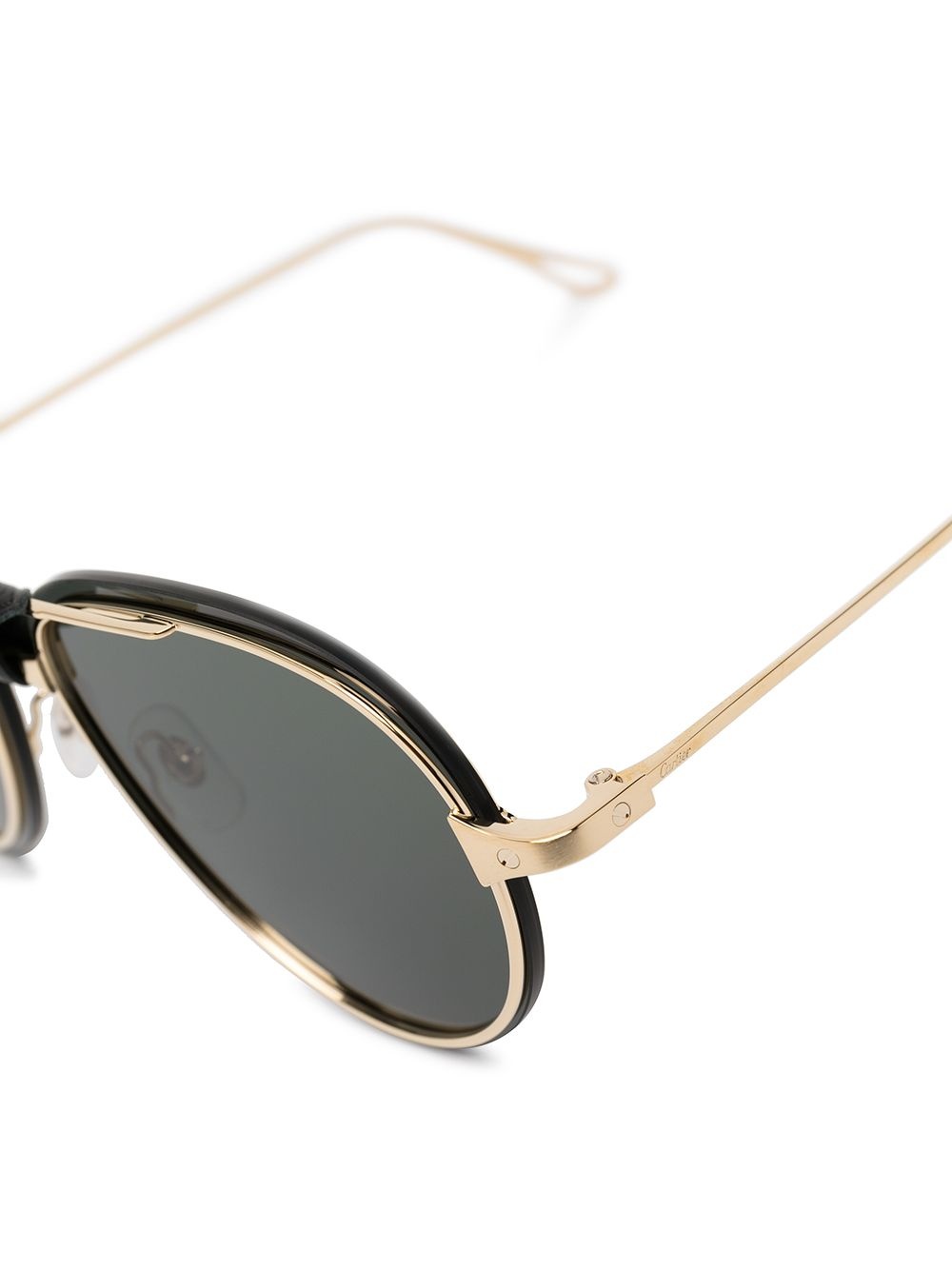 leather-trim aviator sunglasses - 3