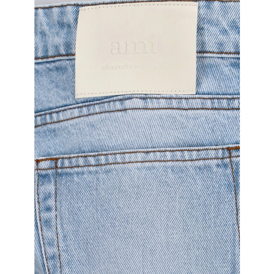 Ami Paris Classic Fit Bleached Blue Denim Jeans - 3