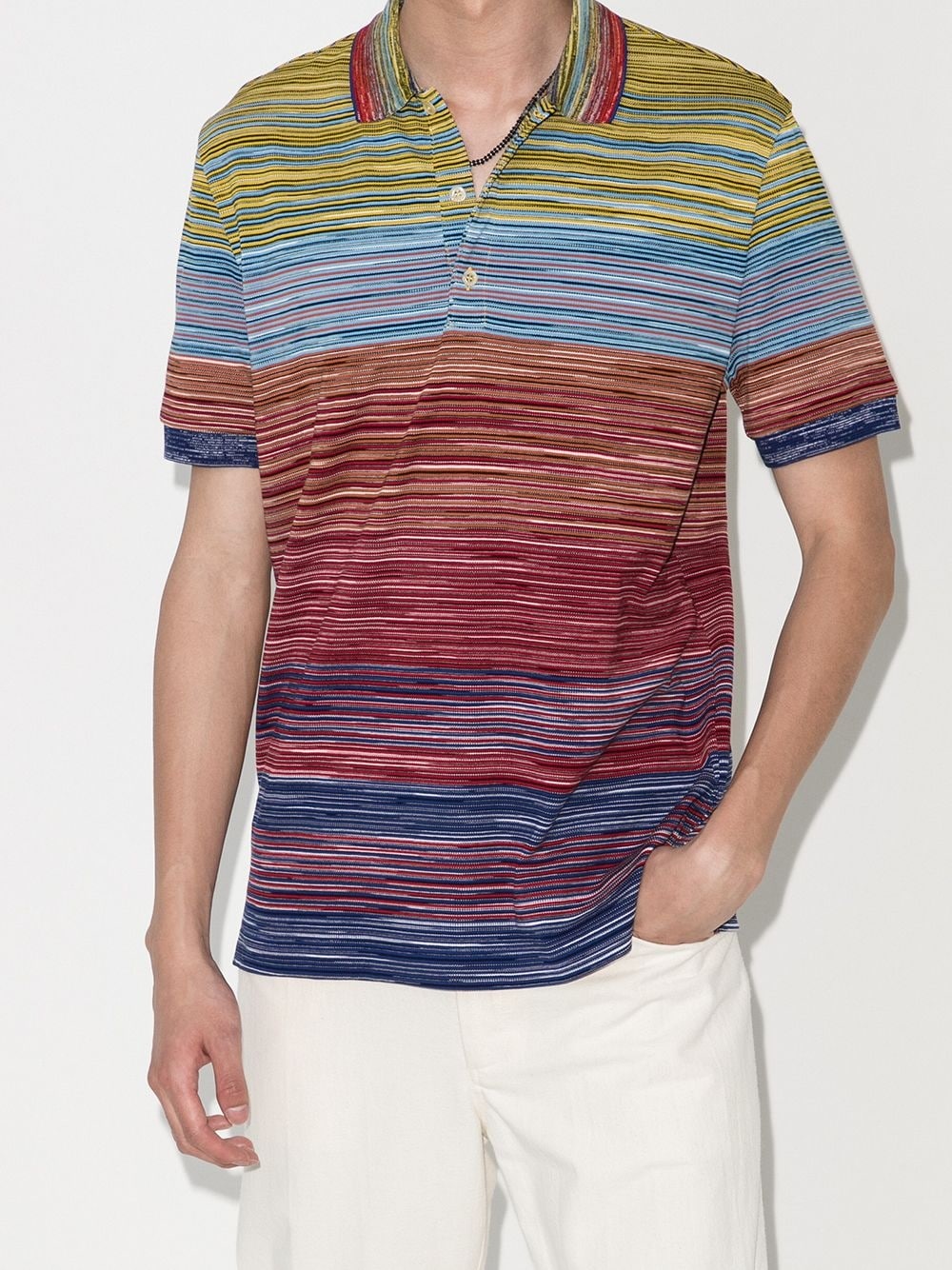 crochet-knit polo shirt - 2