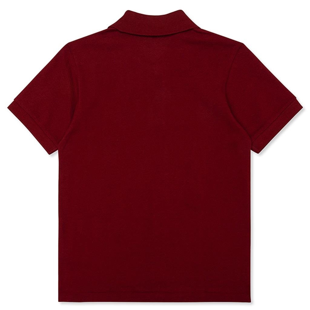 COMME DES GARCONS PLAY WOMEN'S RED HEART POLO SHIRT - BURGUNDY - 2