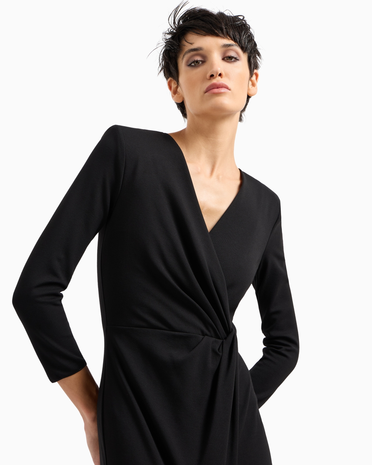Viscose-blend Milano-stitch midi dress - 5