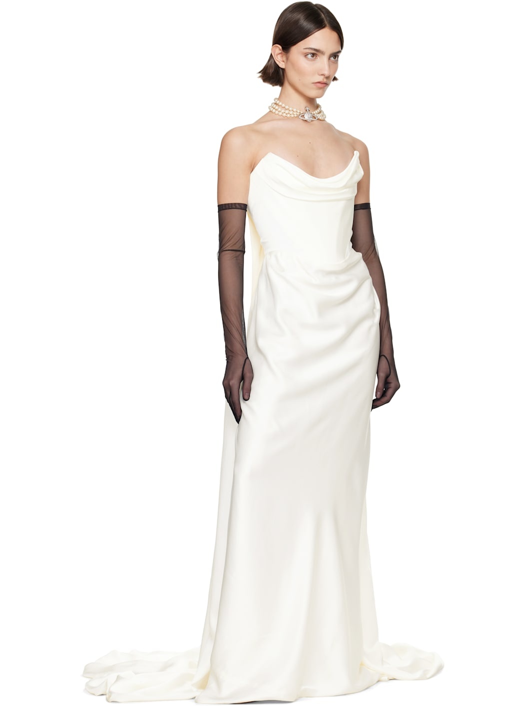 SSENSE Bridal Capsule Galaxy Cape Maxi Dress - 5