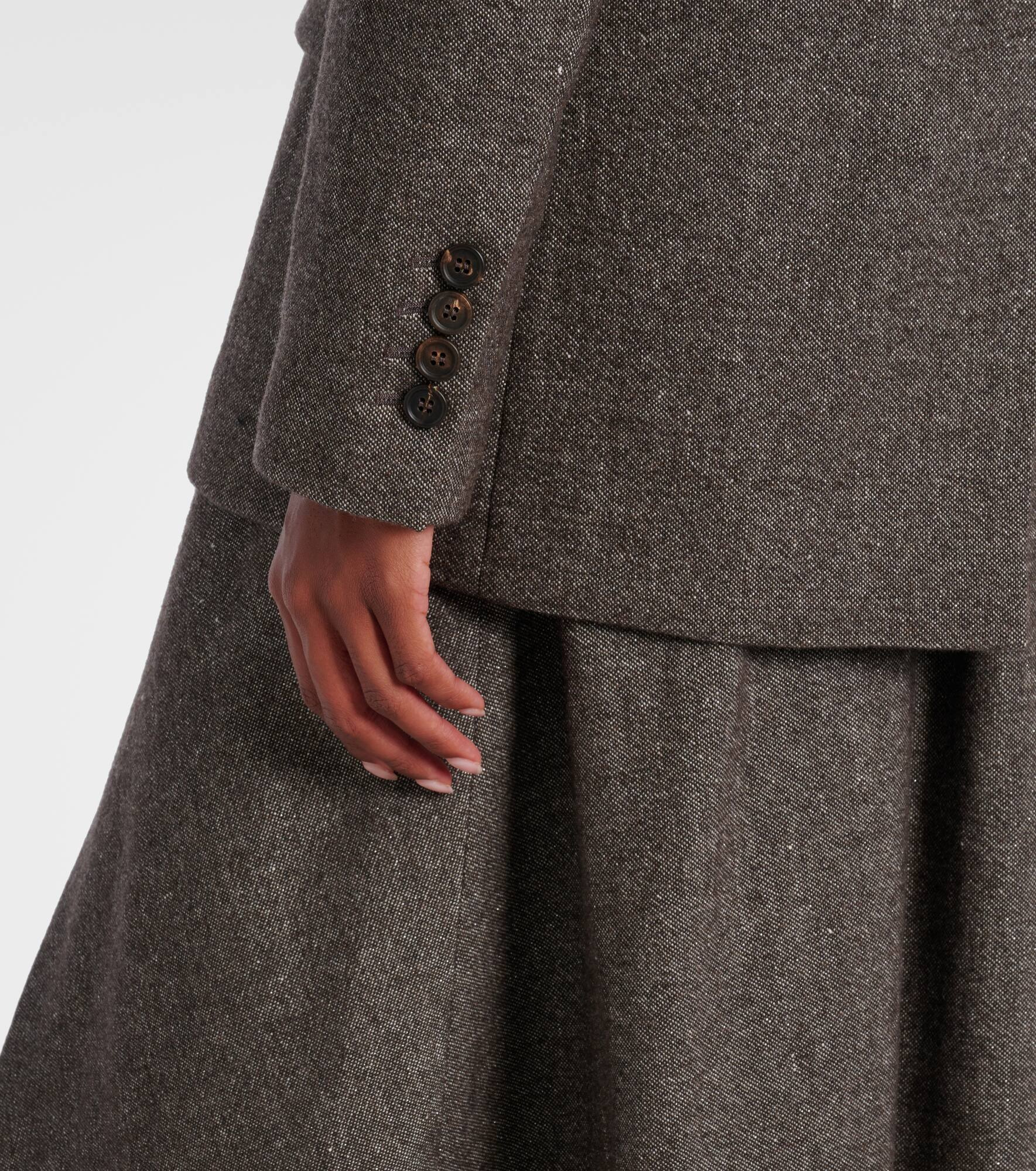Wool and linen-blend blazer - 5