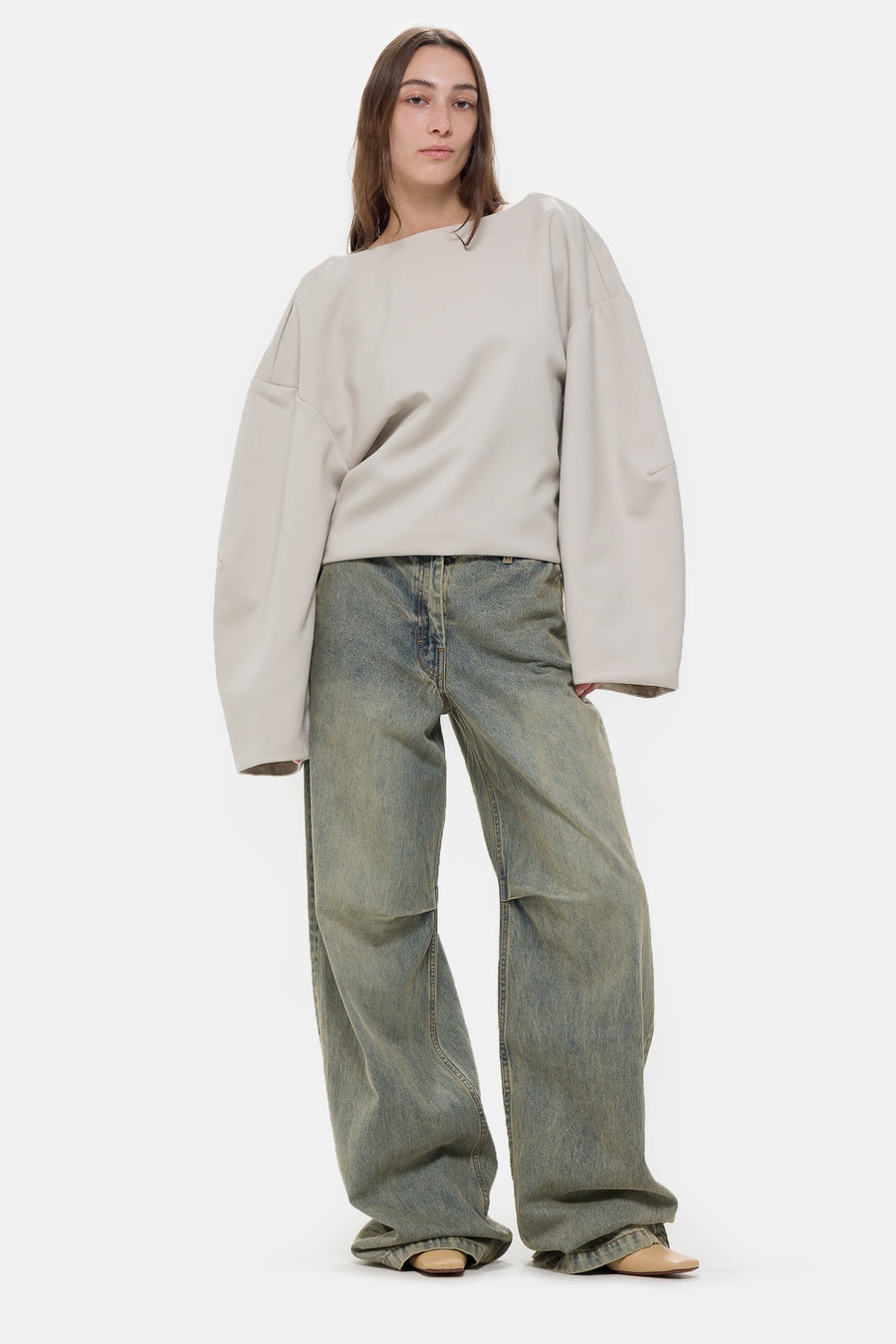Boat Neck Jumper in Off White - 2
