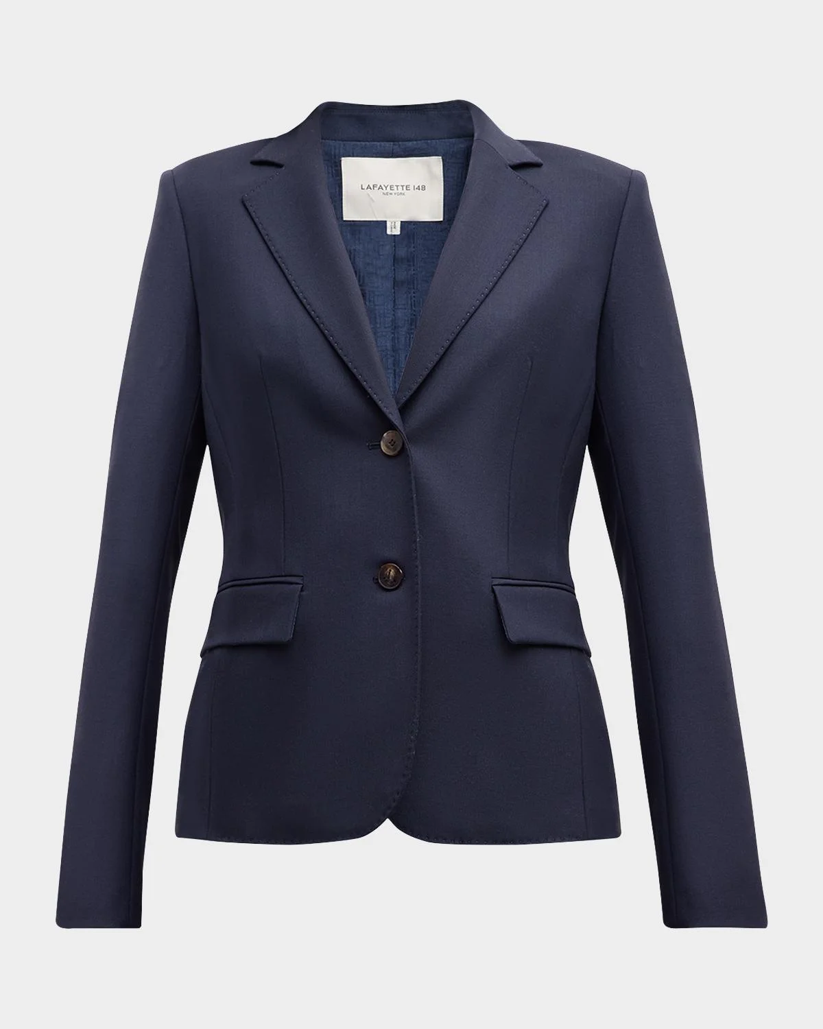 Pick Stitch Stretch Wool Blazer - 1