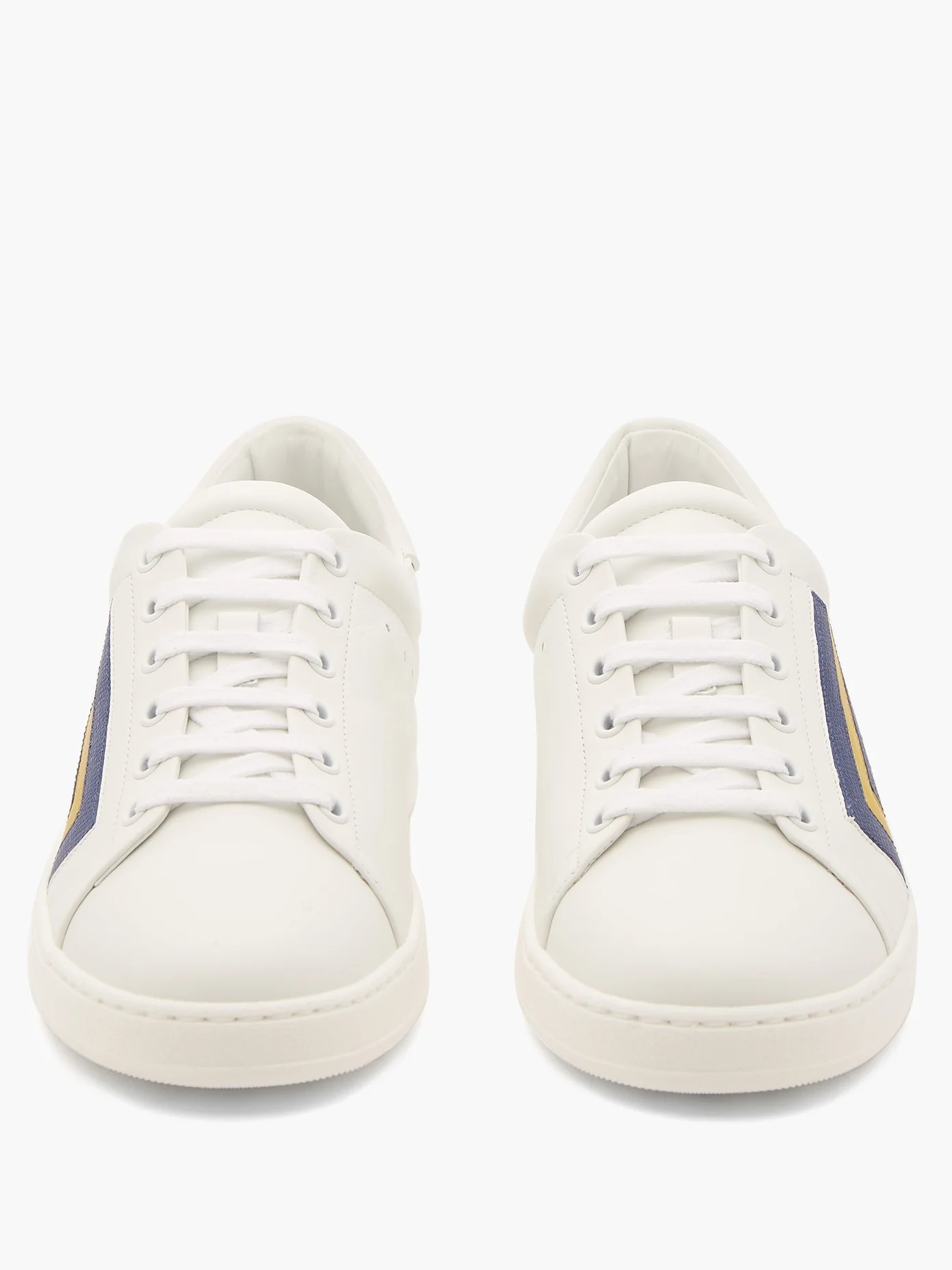 Super 3 striped leather trainers - 5